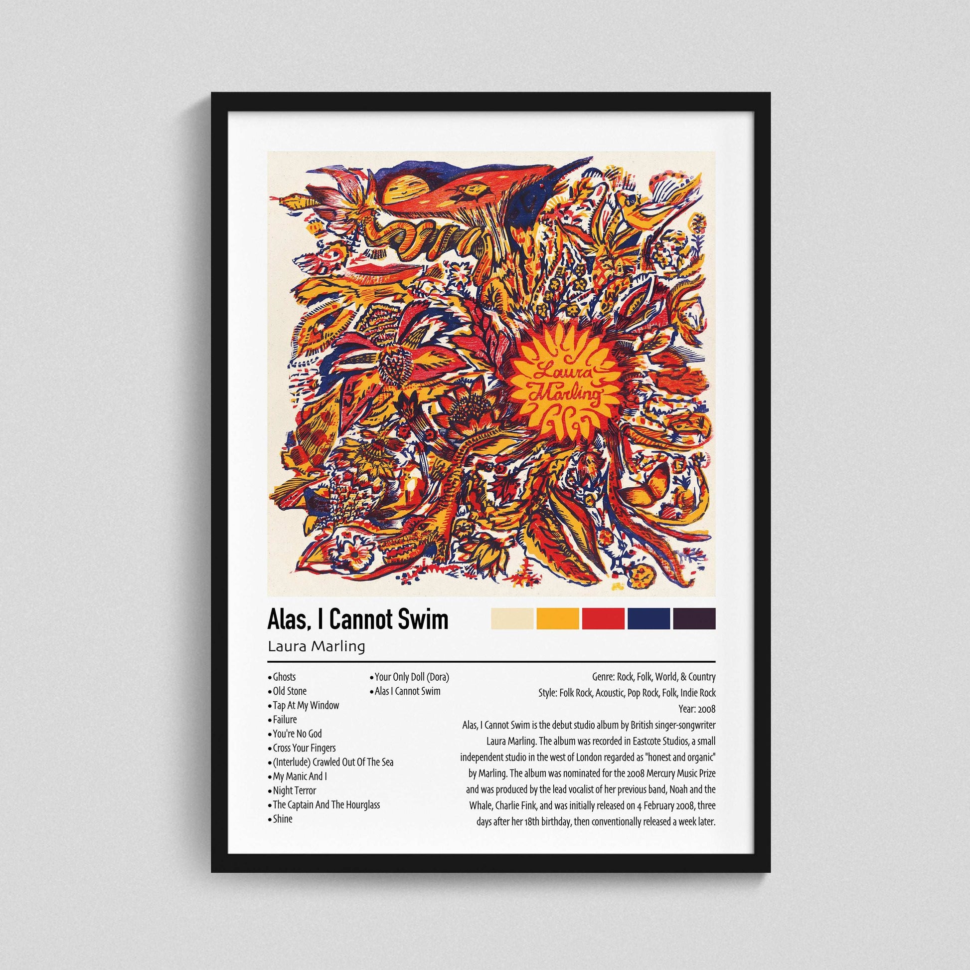 Laura Marling | Alas, I Cannot Swim | Custom Album Cover Poster Print