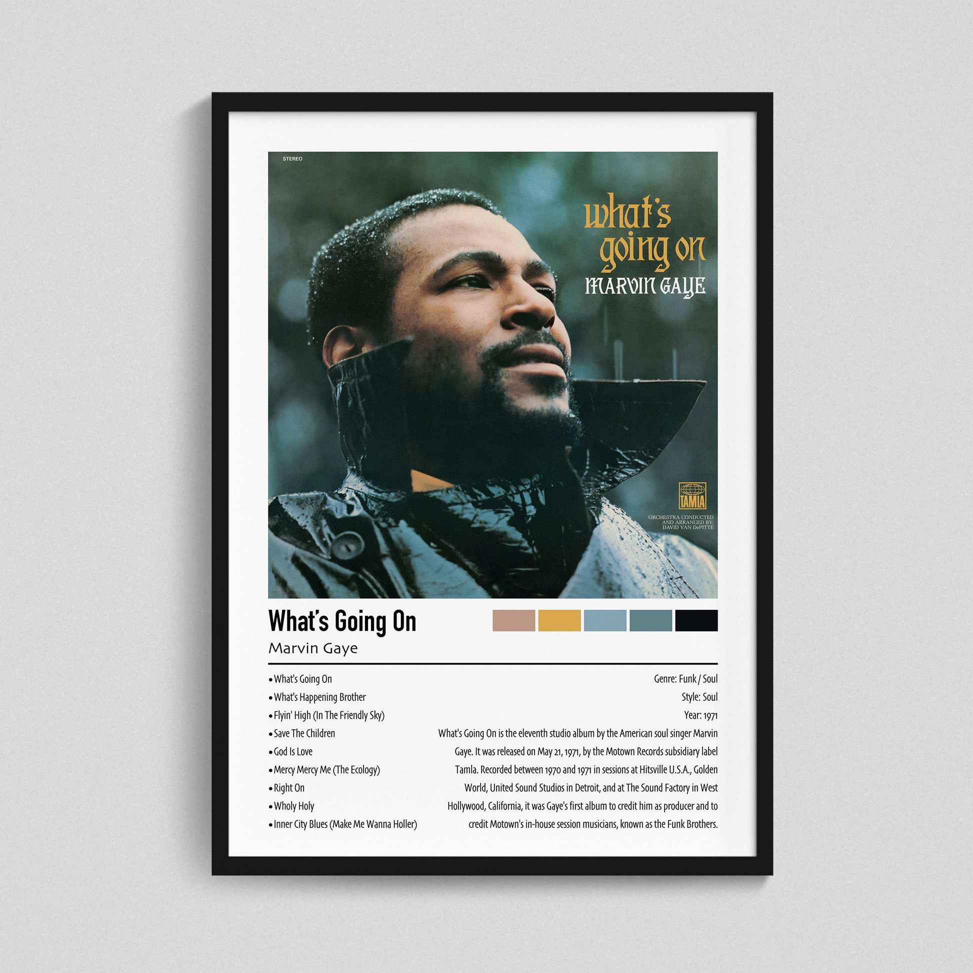 Marvin Gaye | What's Going On | Custom Album Cover Poster Print