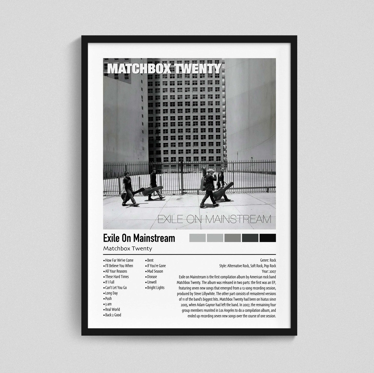 Matchbox Twenty | Exile On Mainstream | Custom Album Cover Poster Print
