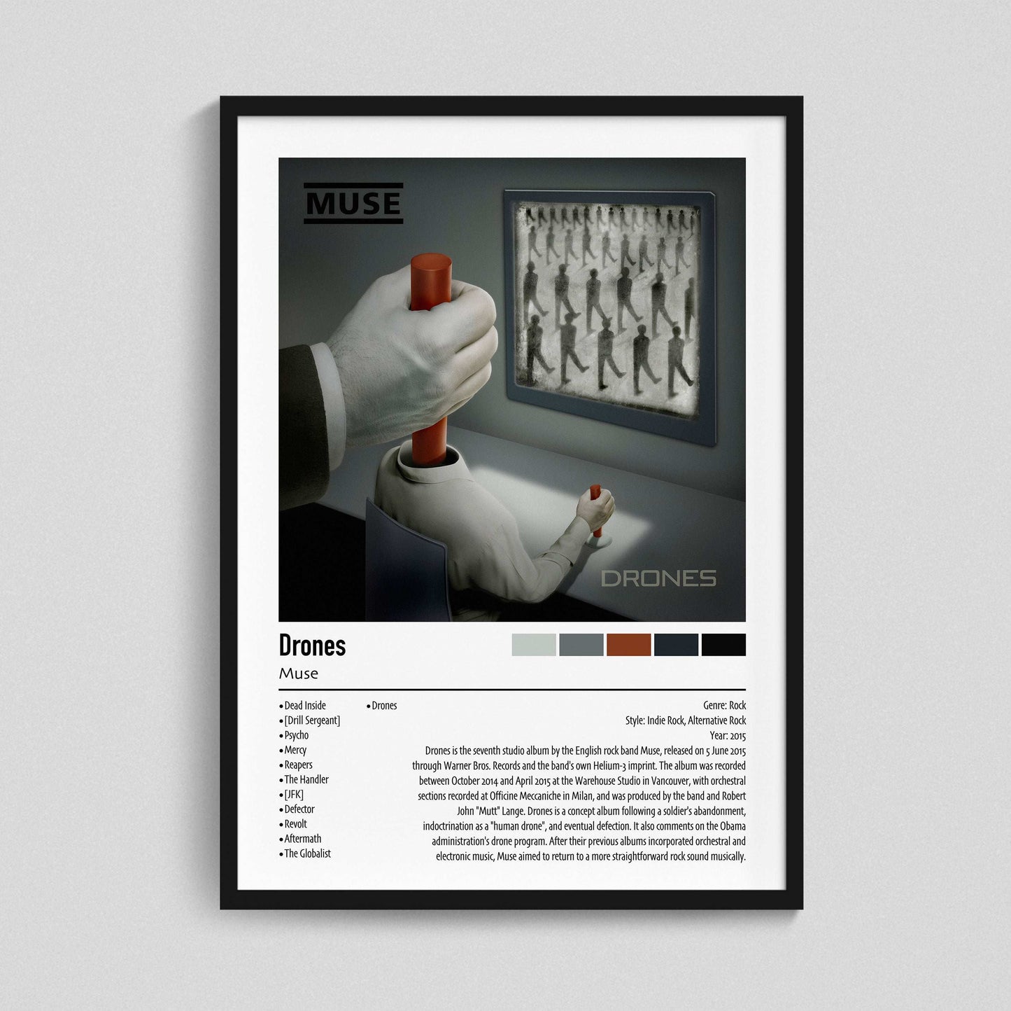 Muse | Drones | Custom Album Cover Poster Print