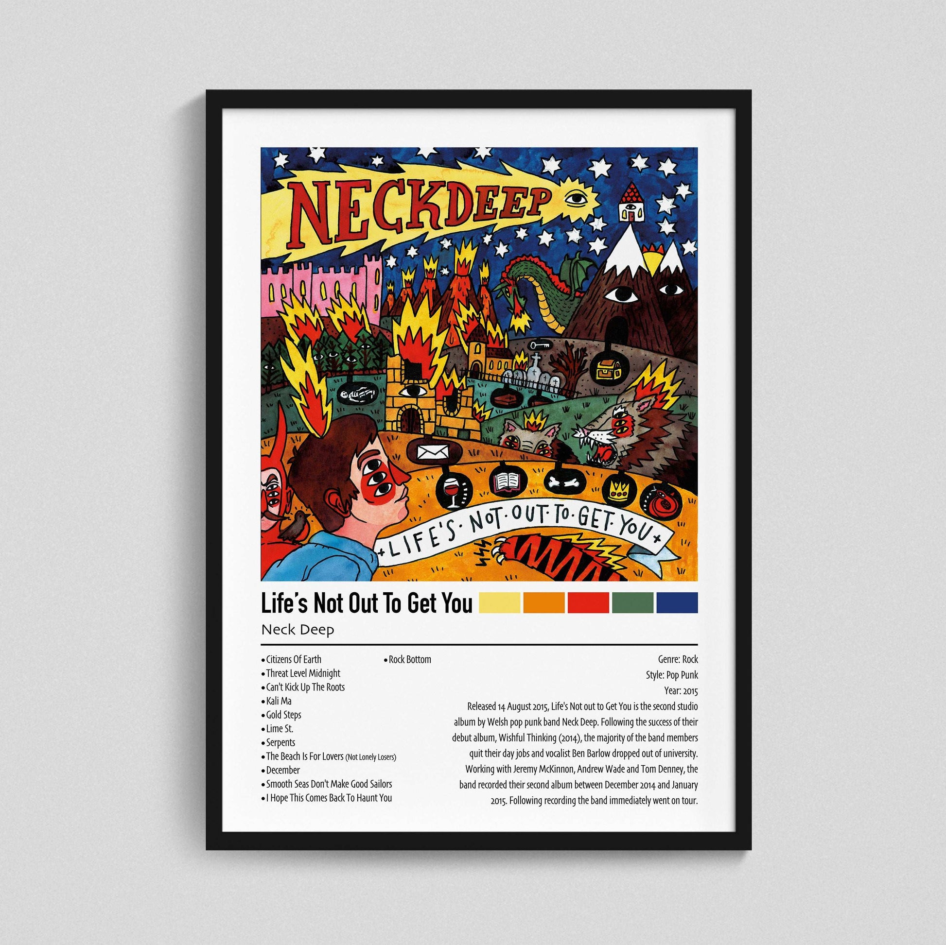 Neck Deep | Life's Not Out To Get You | Custom Album Cover Poster Print