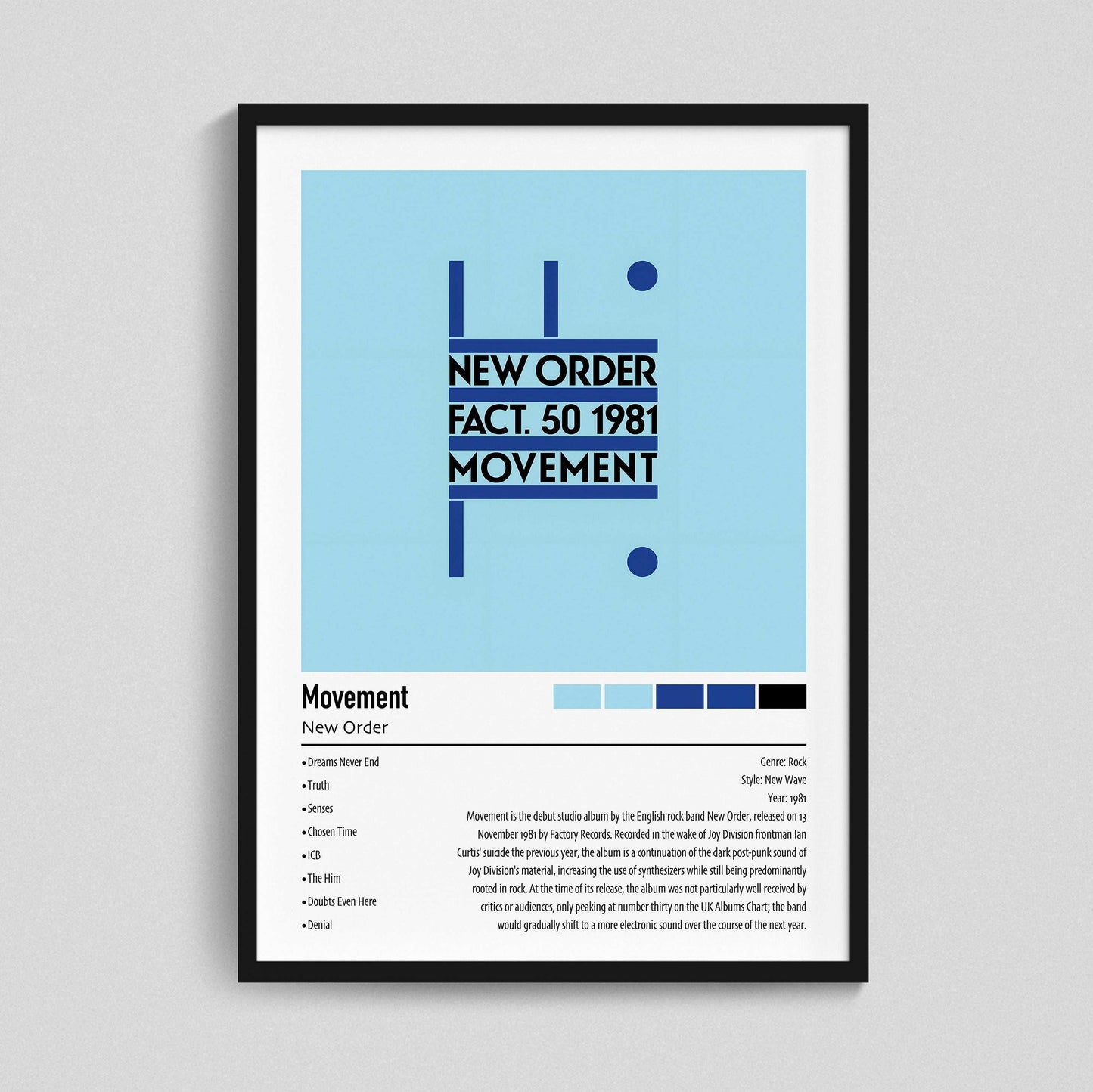 New Order | Movement | Custom Album Cover Poster Print