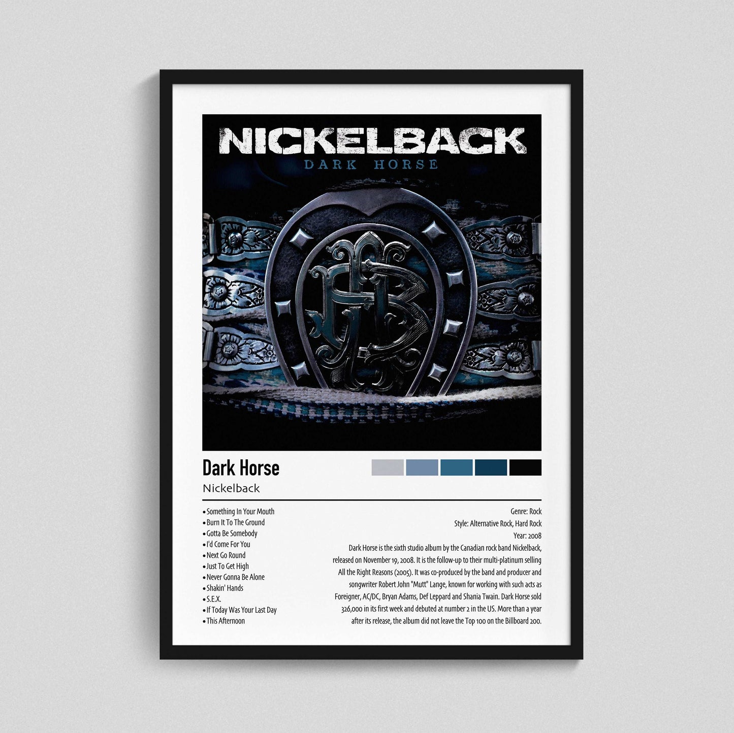 Nickelback | Dark Horse | Custom Album Cover Poster Print