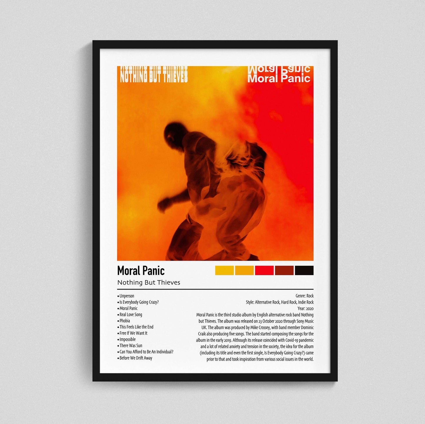Nothing But Thieves | Moral Panic | Custom Album Cover Poster Print