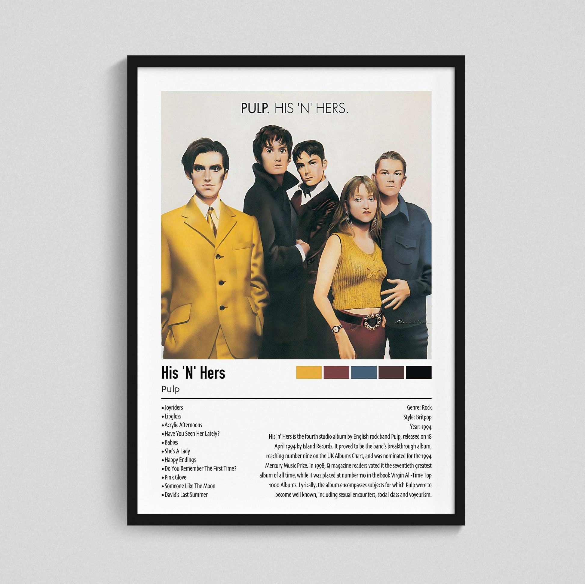 Pulp | His 'N' Hers | Custom Album Cover Poster Print