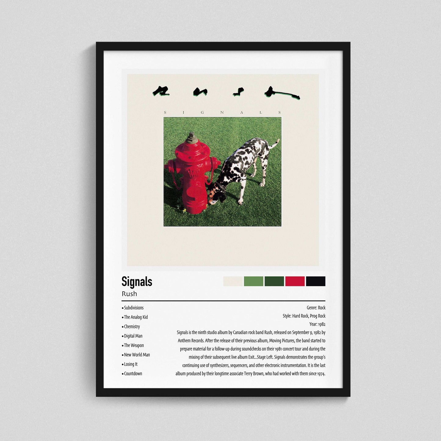 Rush | Signals | Custom Album Cover Poster Print