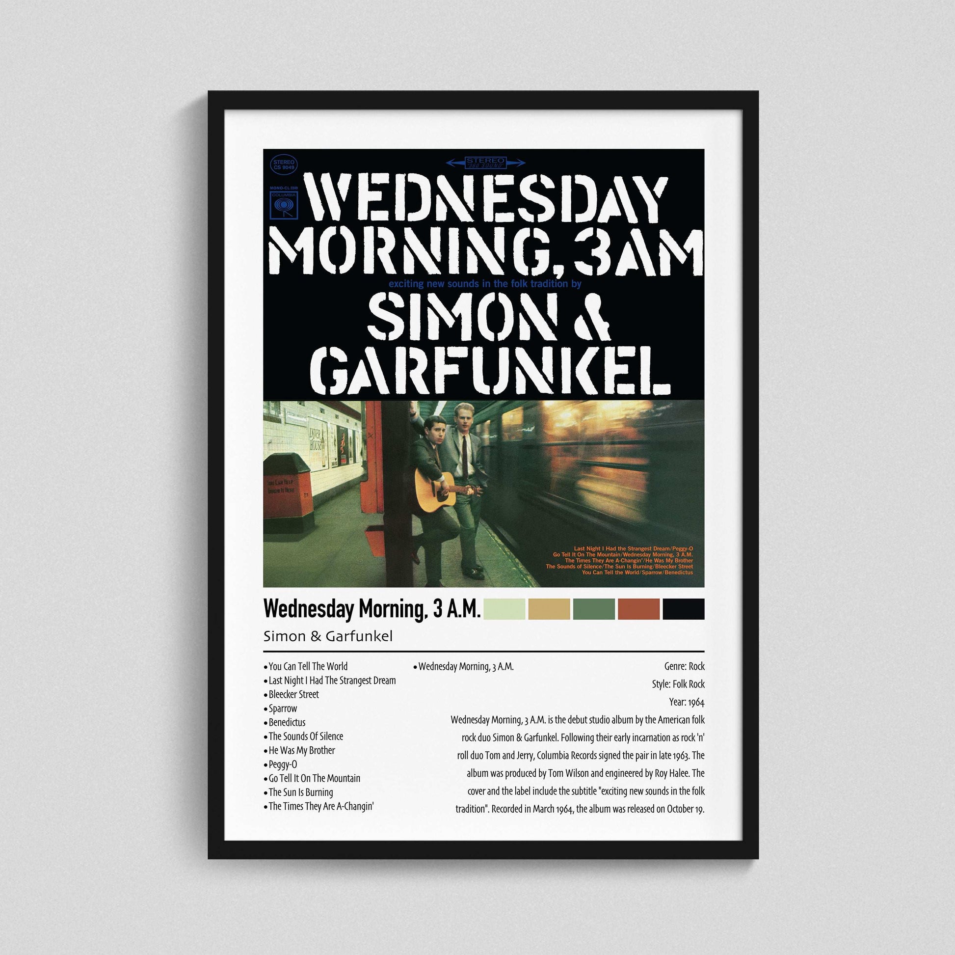 Simon & Garfunkel | Wednesday Morning, 3 A.M. | Custom Album Cover Poster Print