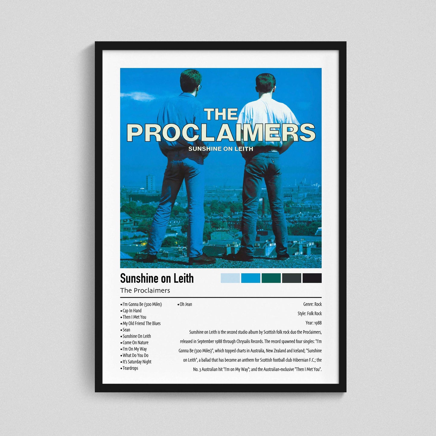 The Proclaimers | Sunshine on Leith | Custom Album Cover Poster Print