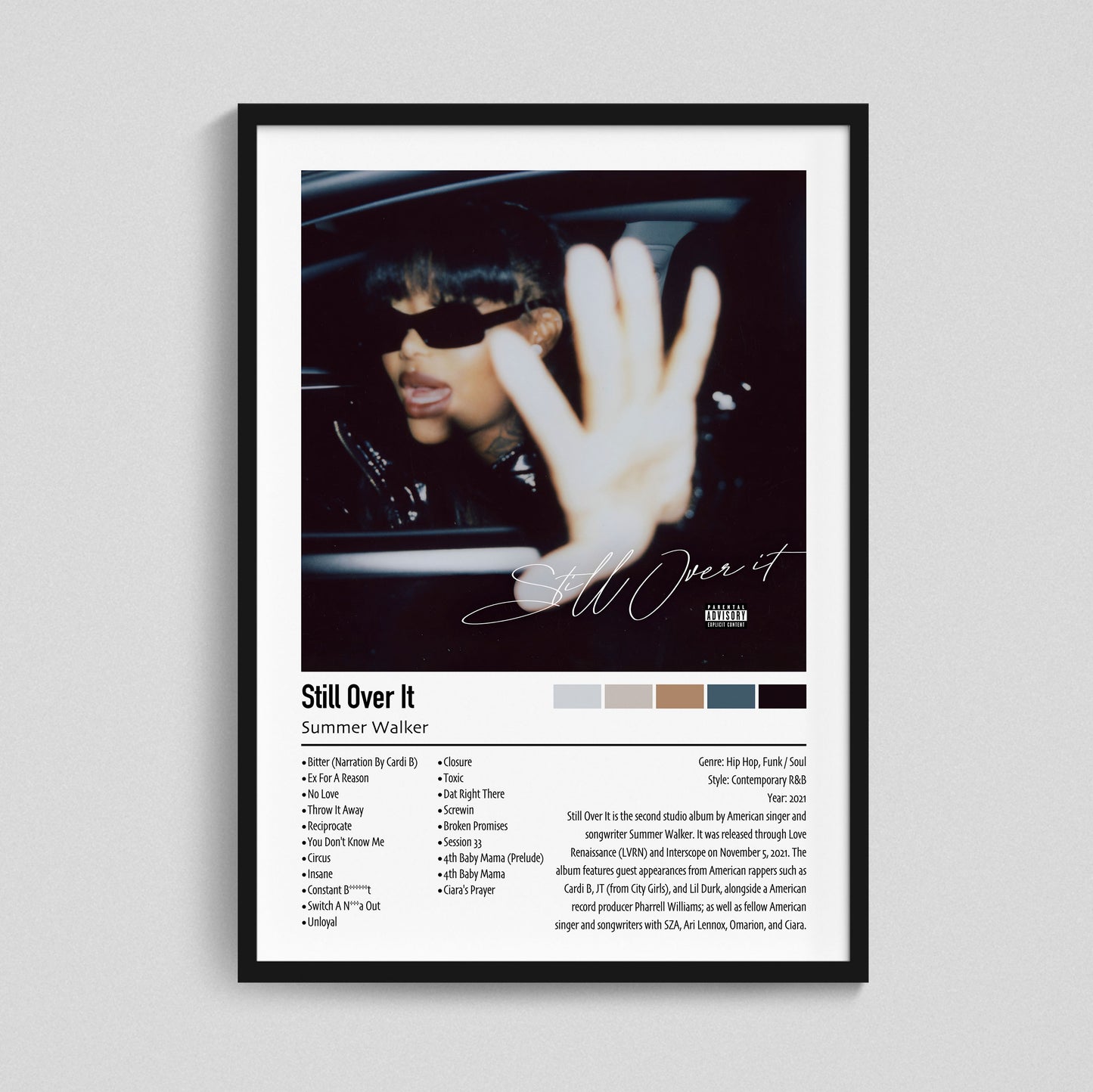 Summer Walker | Still Over It | Custom Album Cover Poster Print