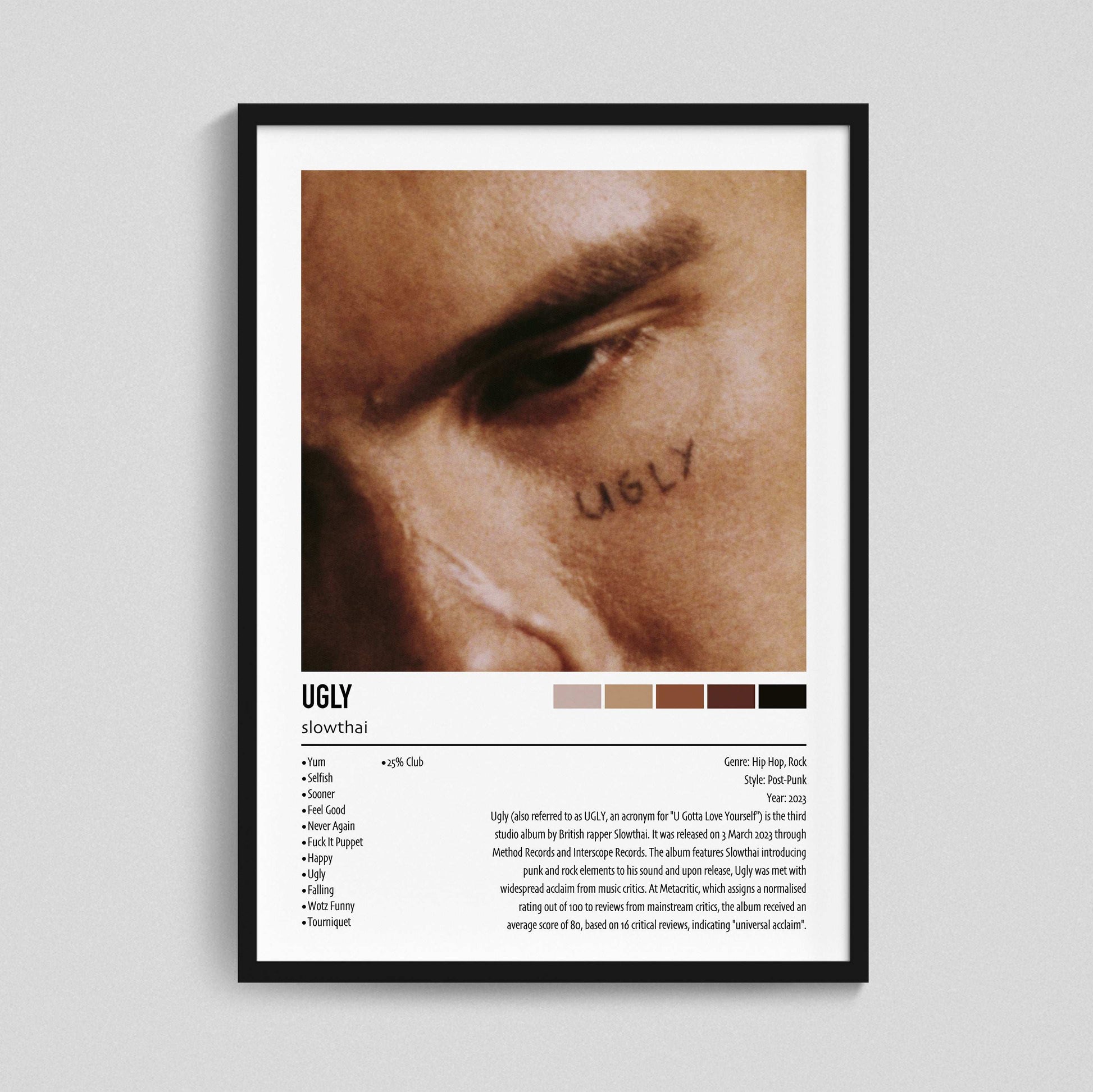 slowthai | UGLY | Custom Album Cover Poster Print