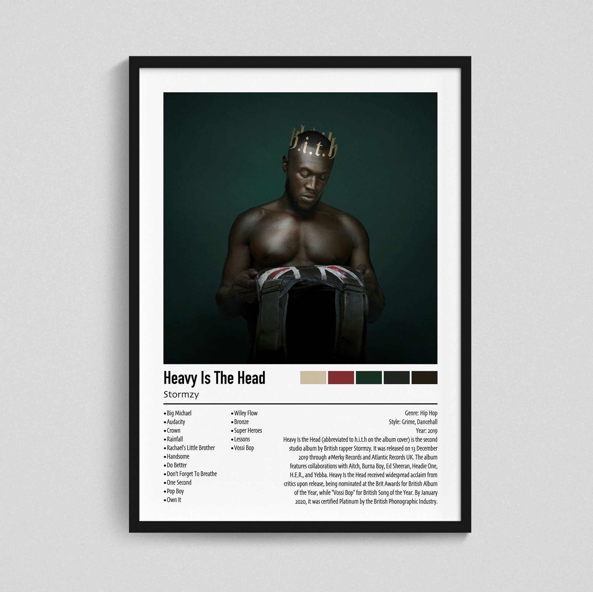 Stormzy | Heavy Is The Head | Custom Album Cover Poster Print