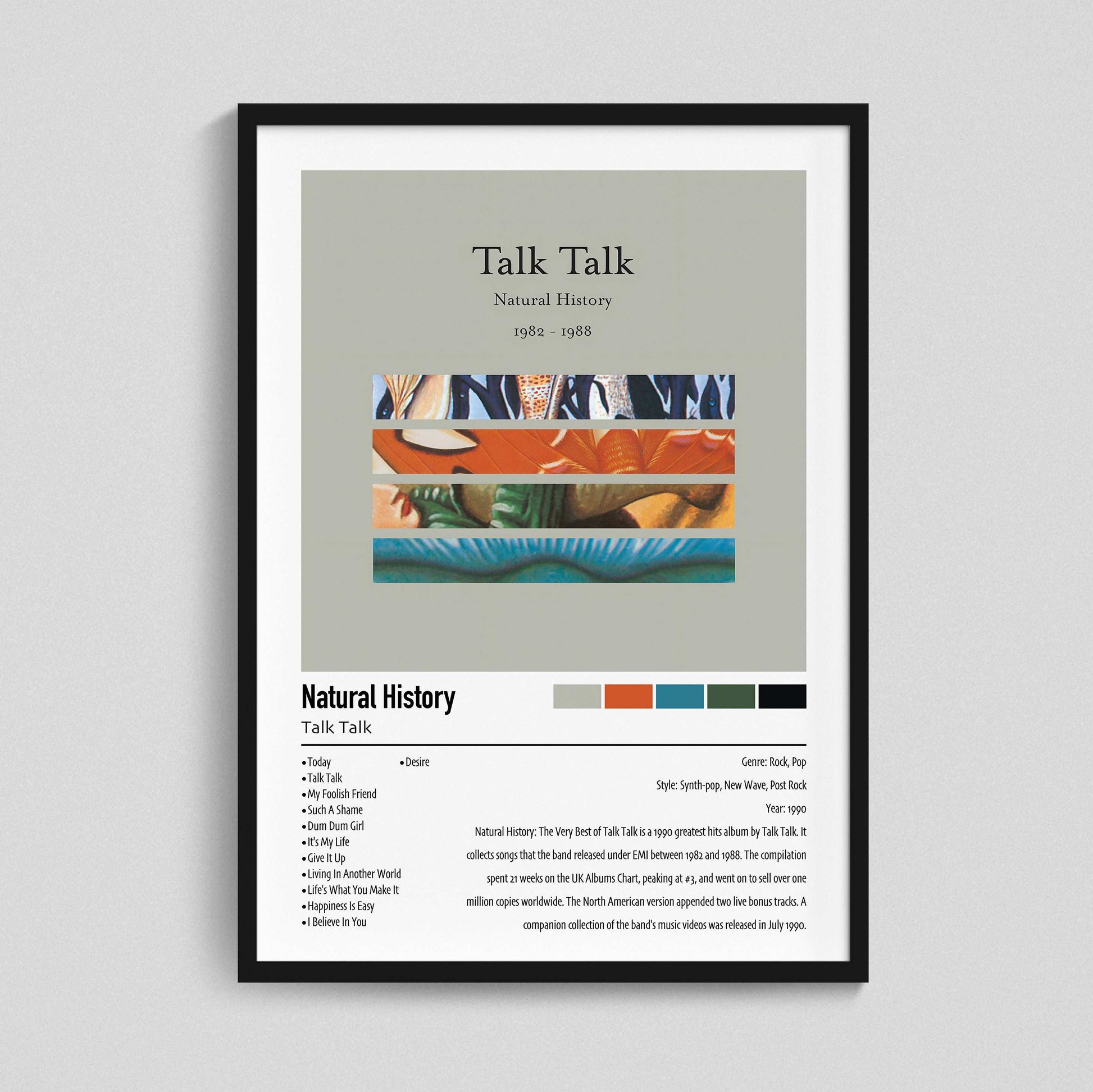 Talk Talk | Natural History: The Very Best of Talk Talk  | Custom Album Cover Poster Print