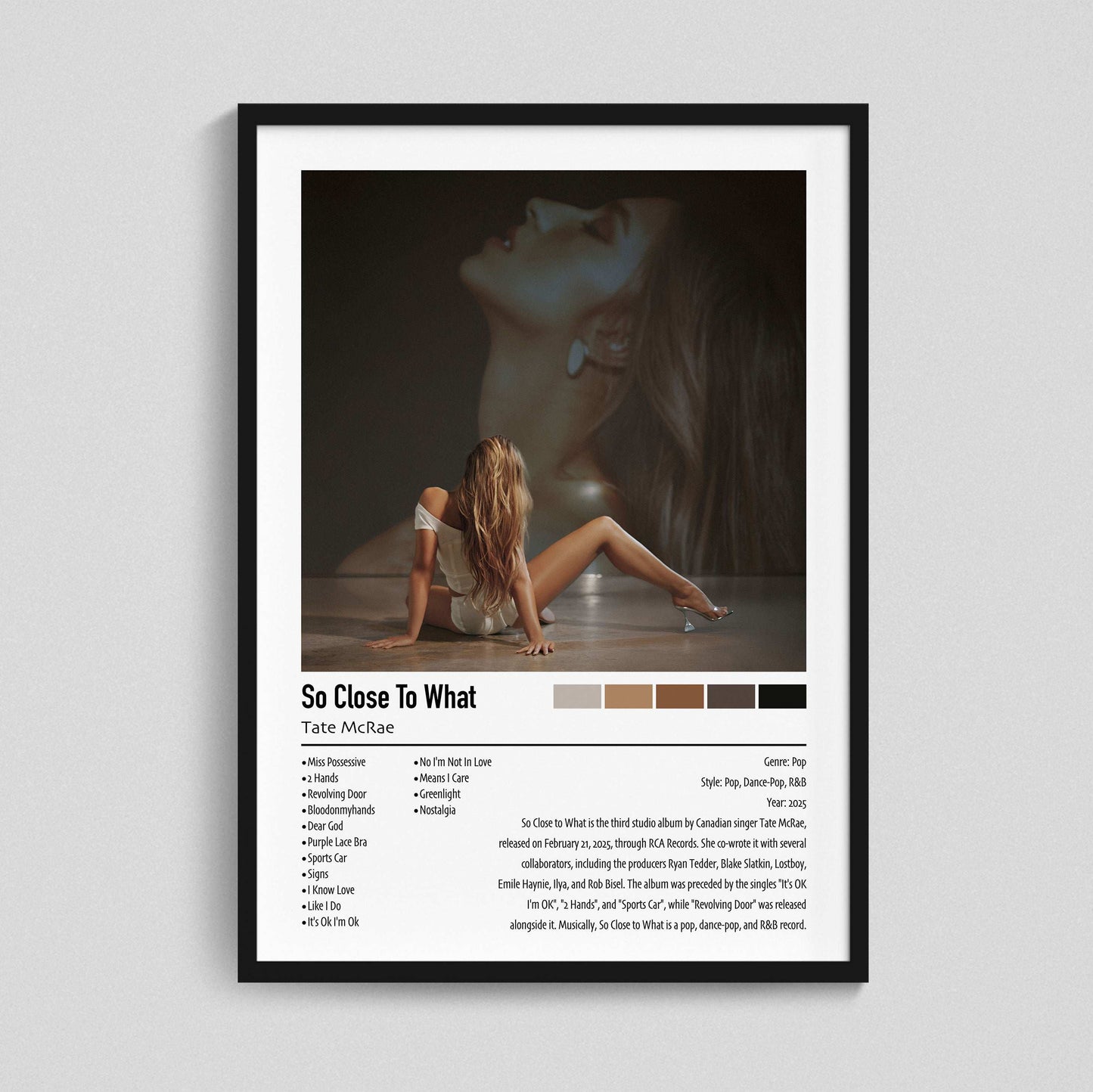 Tate McRae | So Close To What | Custom Album Cover Poster Print