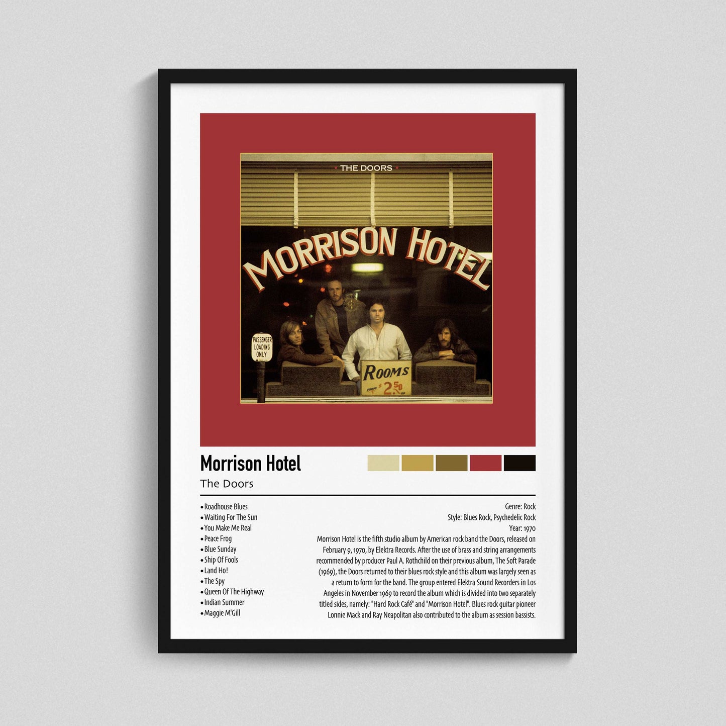 The Doors | Morrison Hotel | Custom Album Cover Poster Print