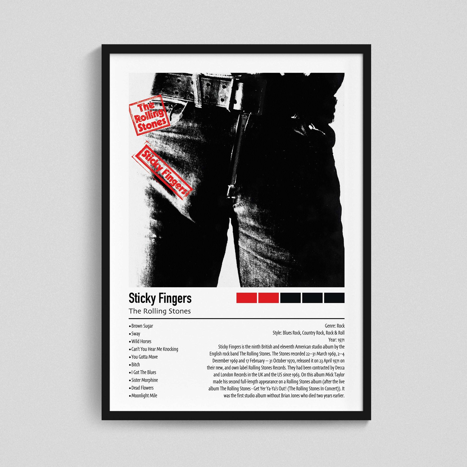 The Rolling Stones - Sticky Fingers | Custom Album Cover Poster Print