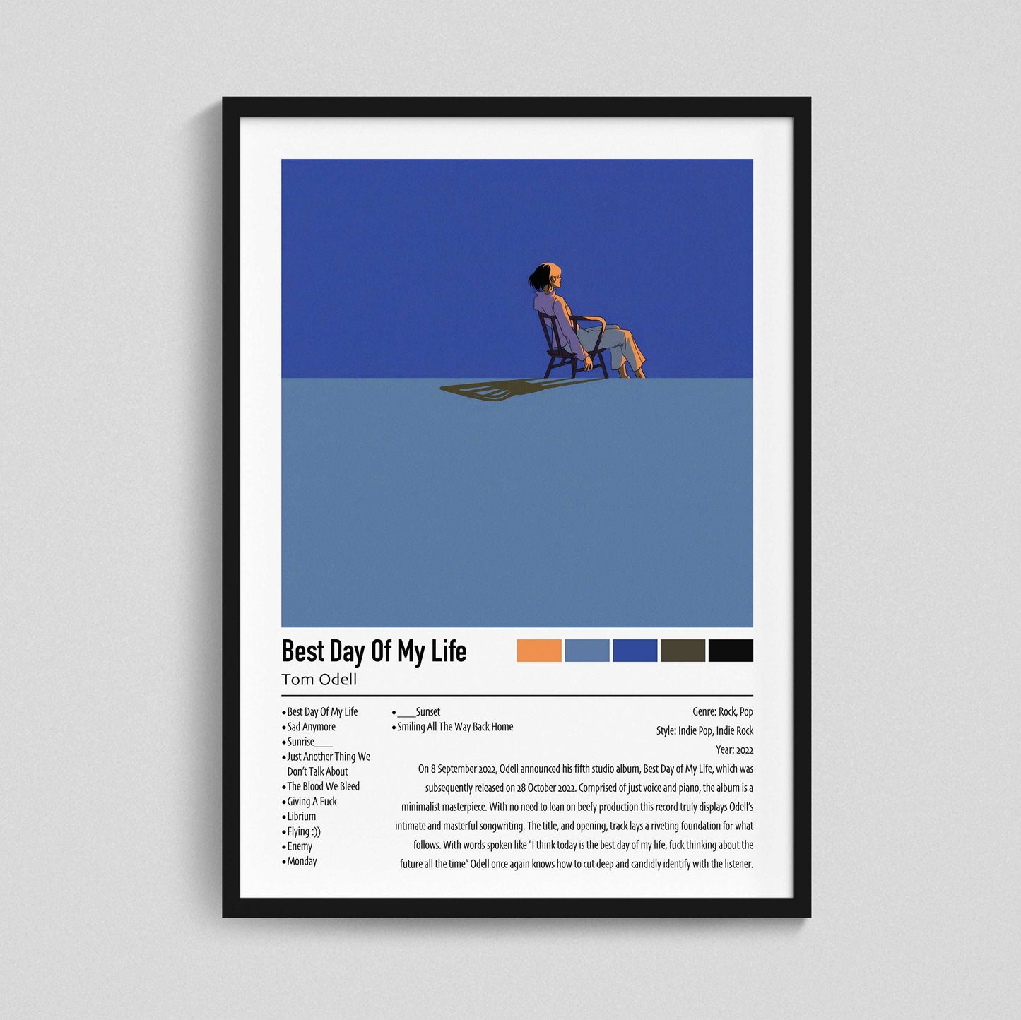 Tom Odell | Best Day Of My Life | Custom Album Cover Poster Print