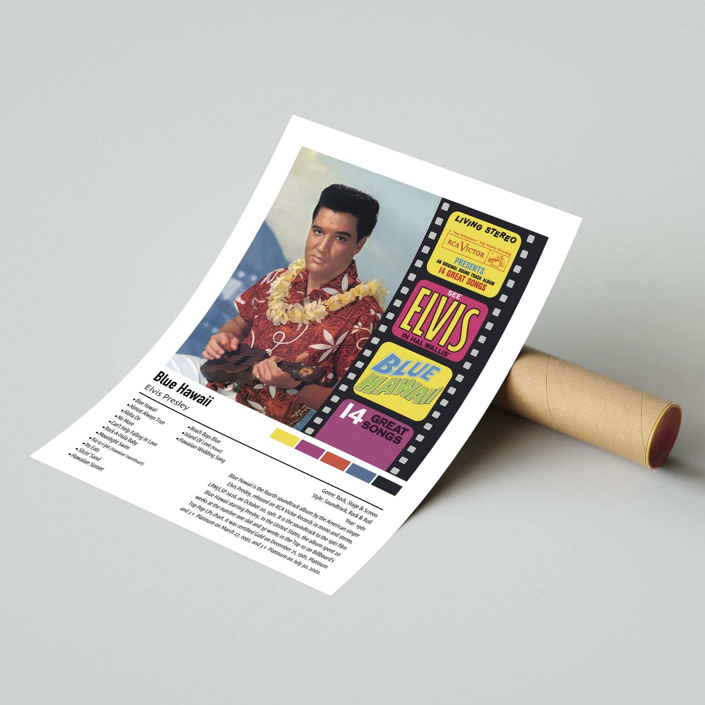 Elvis Presley | Blue Hawaii | Custom Album Cover Poster Print