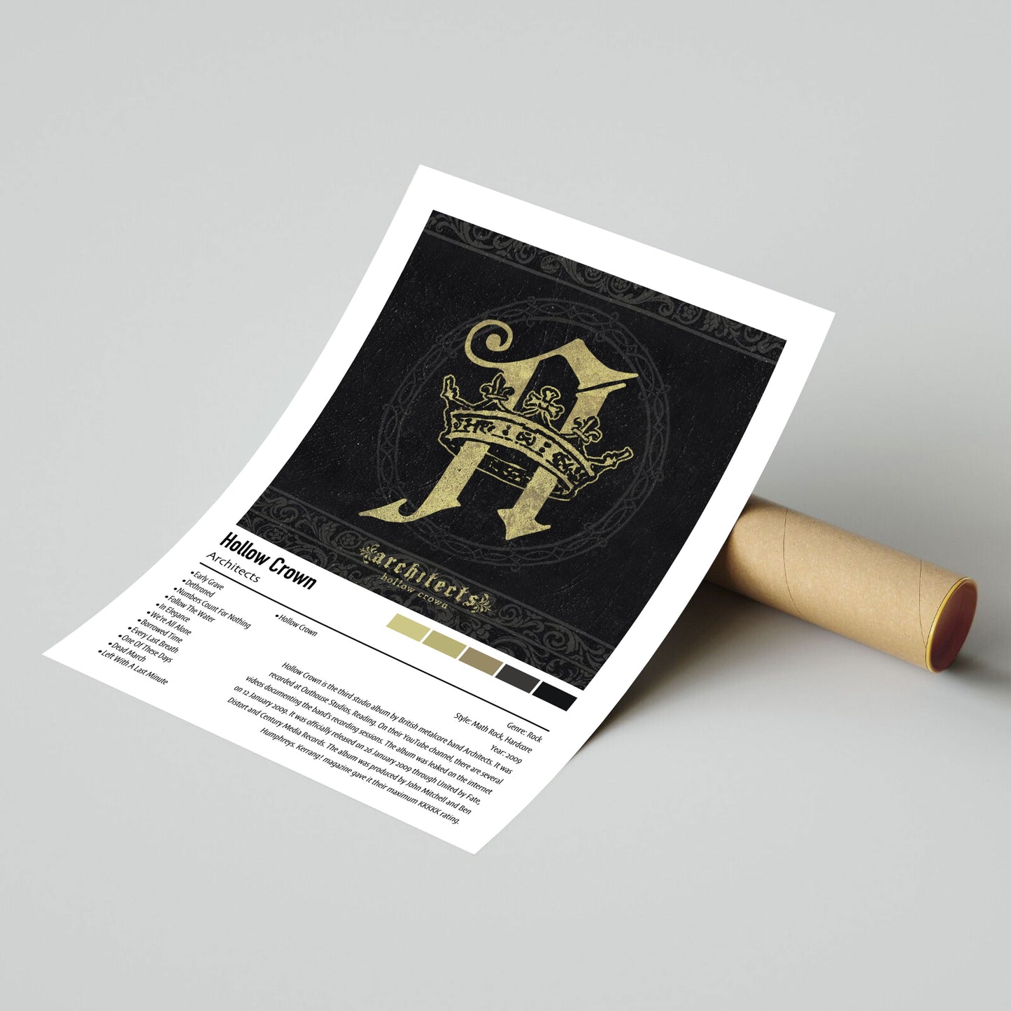 Architects | Hollow Crown | Custom Album Cover Poster Print