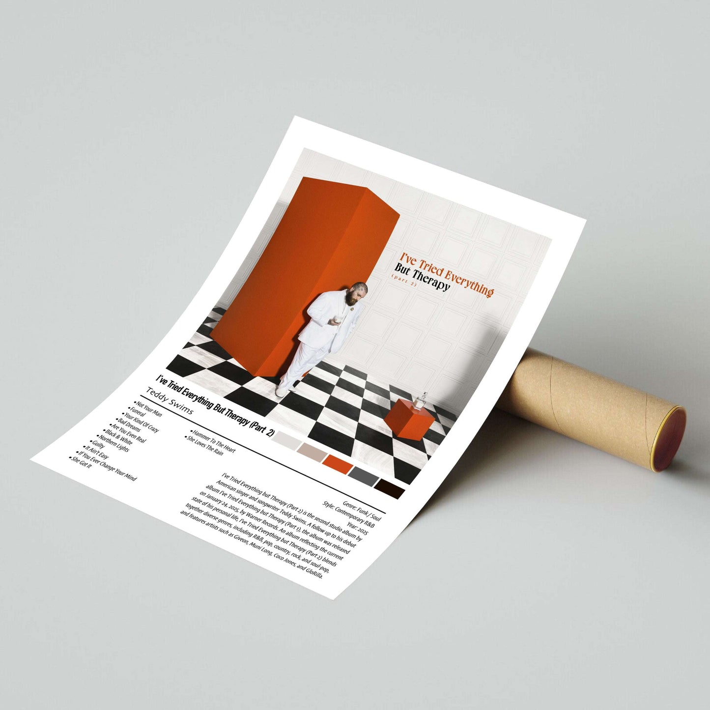 Teddy Swims | I've Tried Everything But Therapy (Part 2)| Custom Album Cover Poster Print