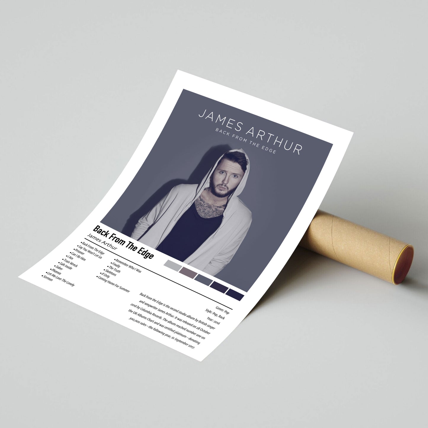 James Arthur | Back From The Edge | Custom Album Cover Poster Print
