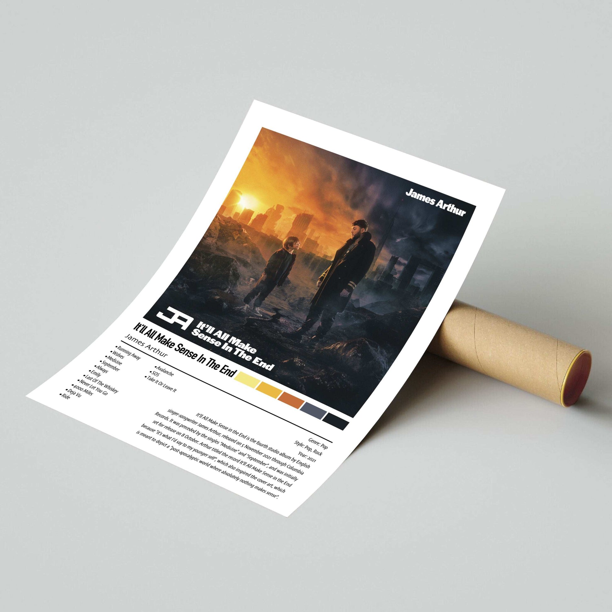 James Arthur | It'll All Make Sense In The End | Custom Album Cover Poster Print