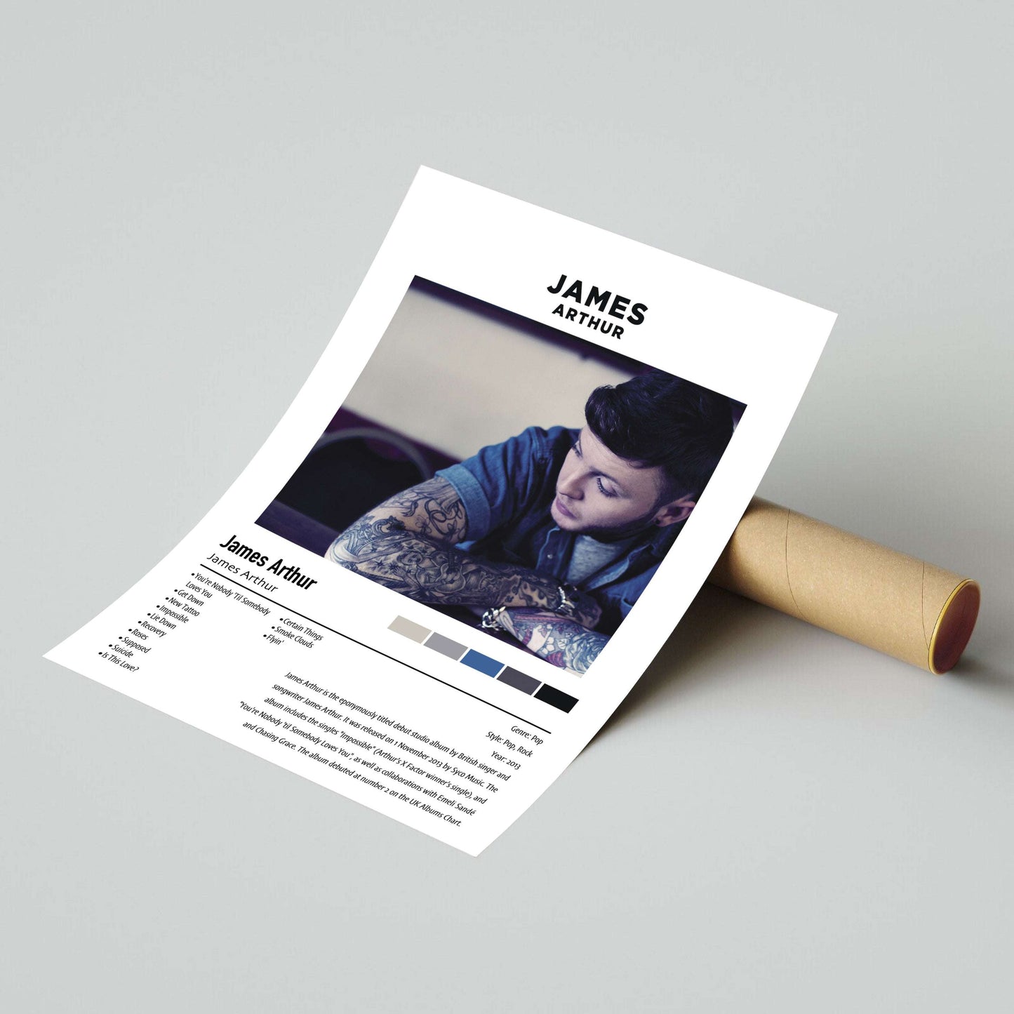 James Arthur | James Arthur | Custom Album Cover Poster Print