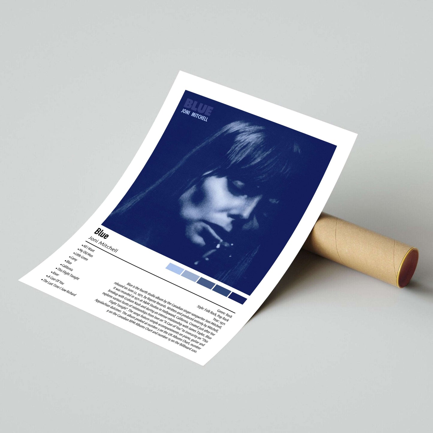 Joni Mitchell | Blue | Custom Album Cover Poster Print