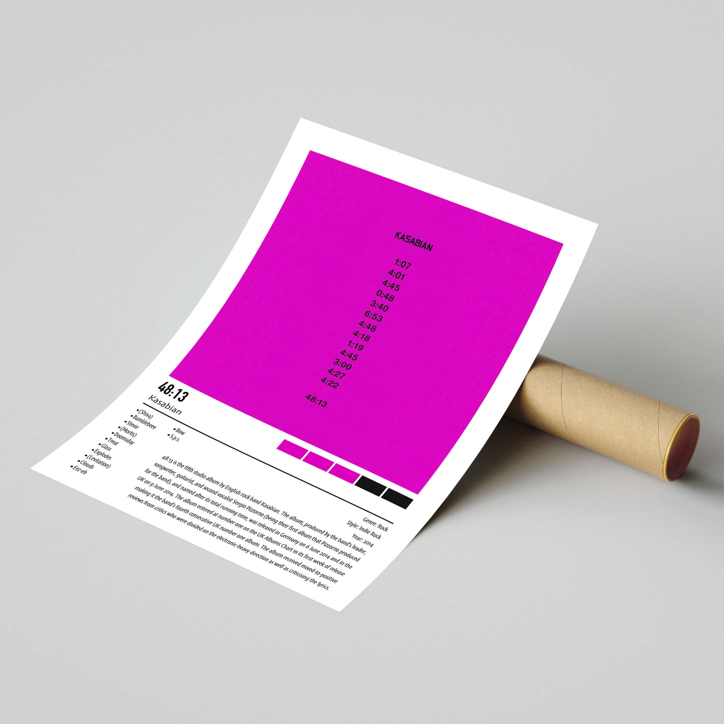 Kasabian | 48:13 | Custom Album Cover Poster Print