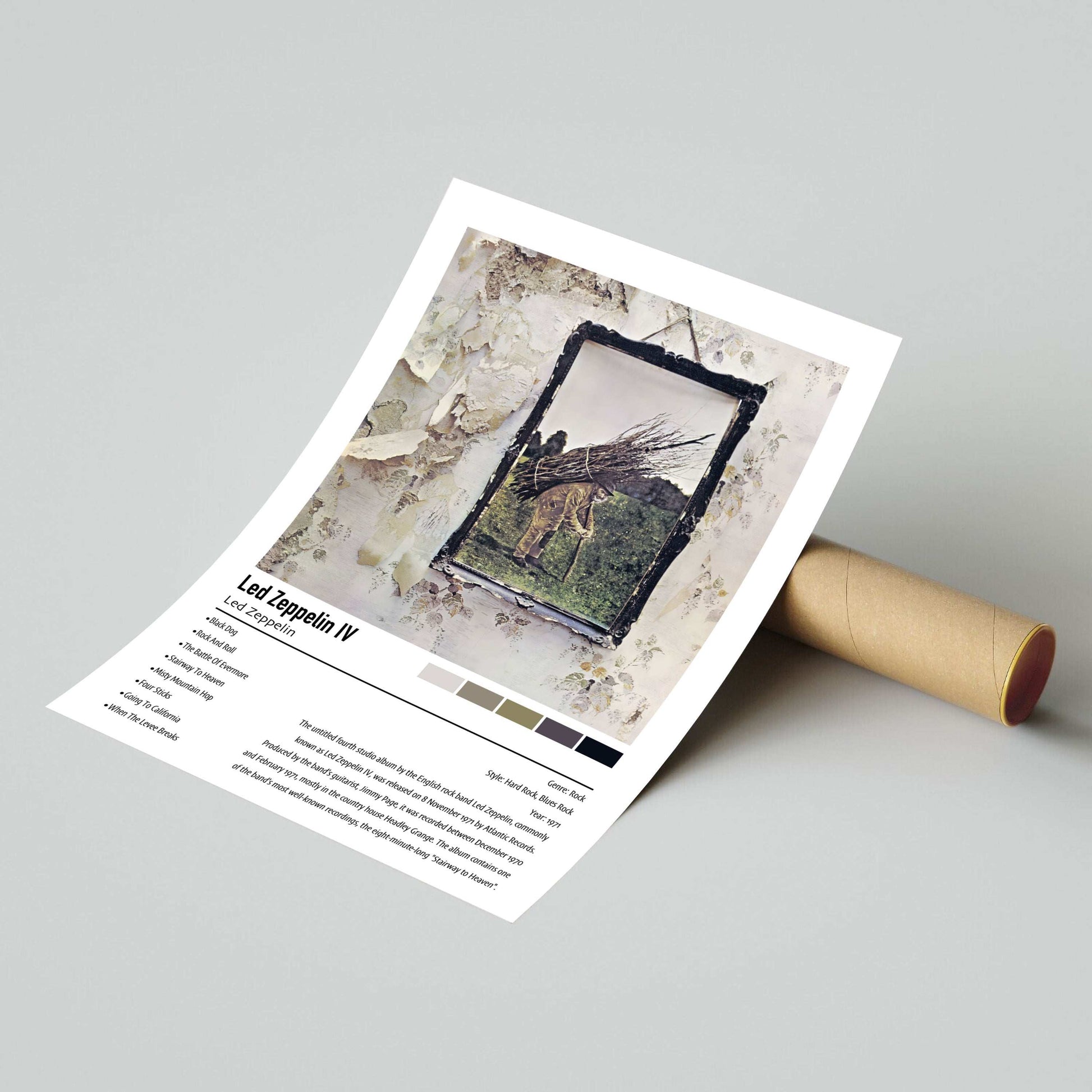 Led Zeppelin | Led Zeppelin IV | Custom Album Cover Poster Print