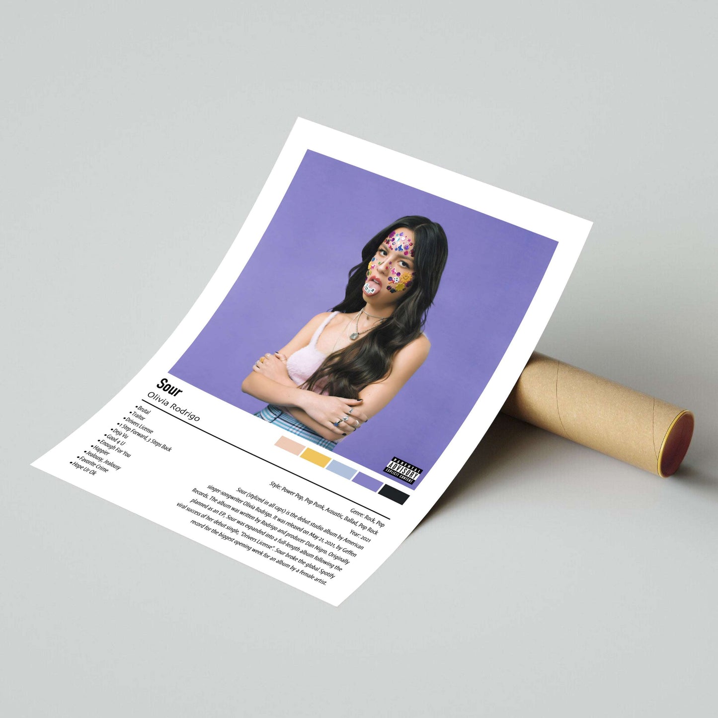 Olivia Rodrigo | Sour | Custom Album Cover Poster Print