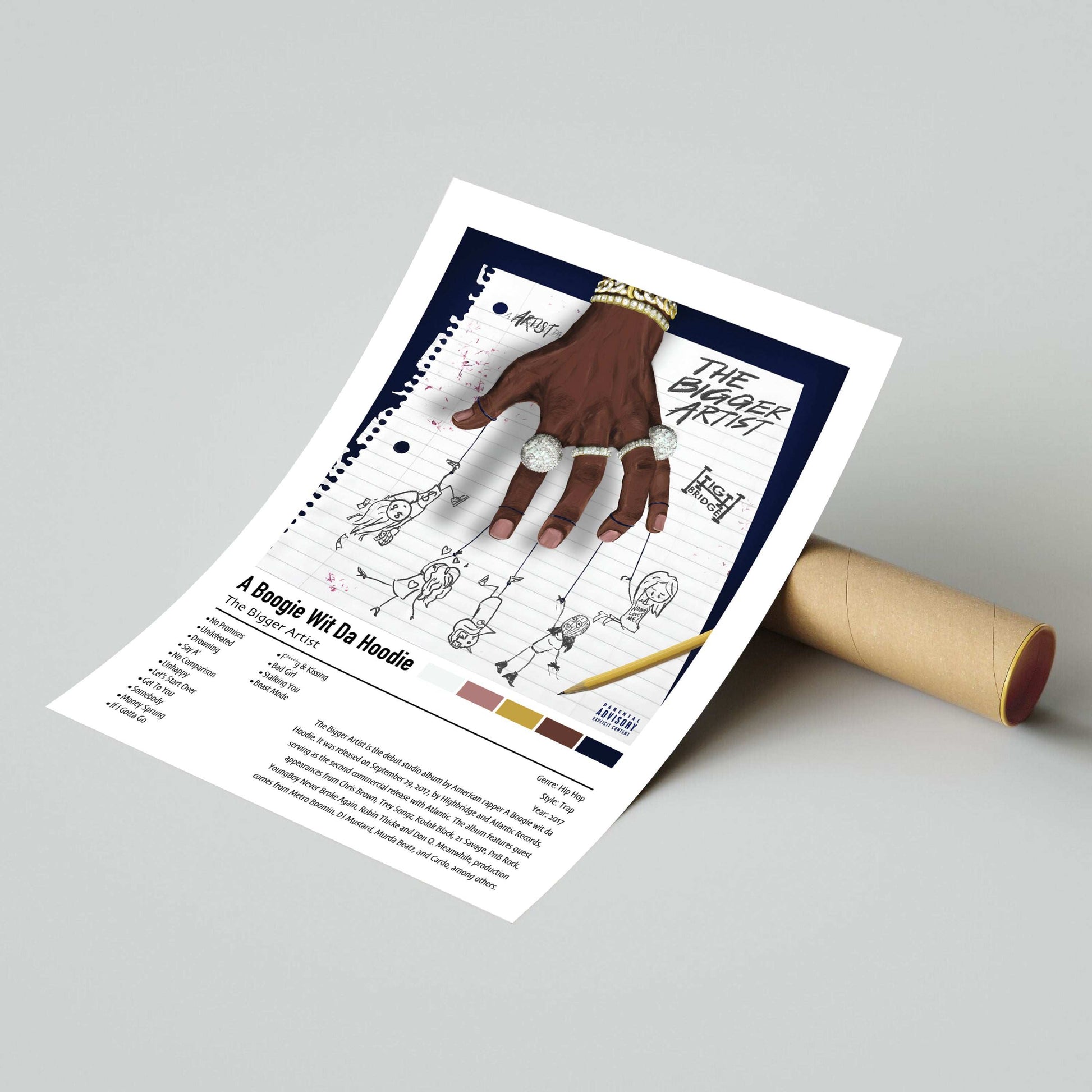 A Boogie Wit Da Hoodie | The Bigger Artist | Custom Album Cover Poster Print