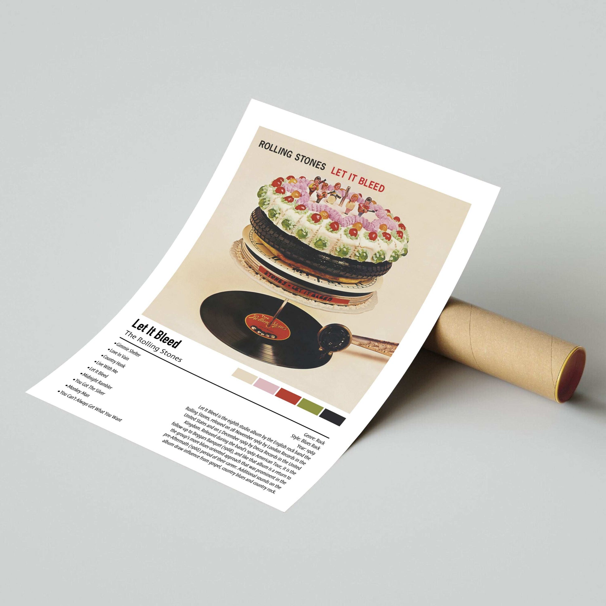 The Rolling Stones | Let It Bleed | Custom Album Cover Poster Print