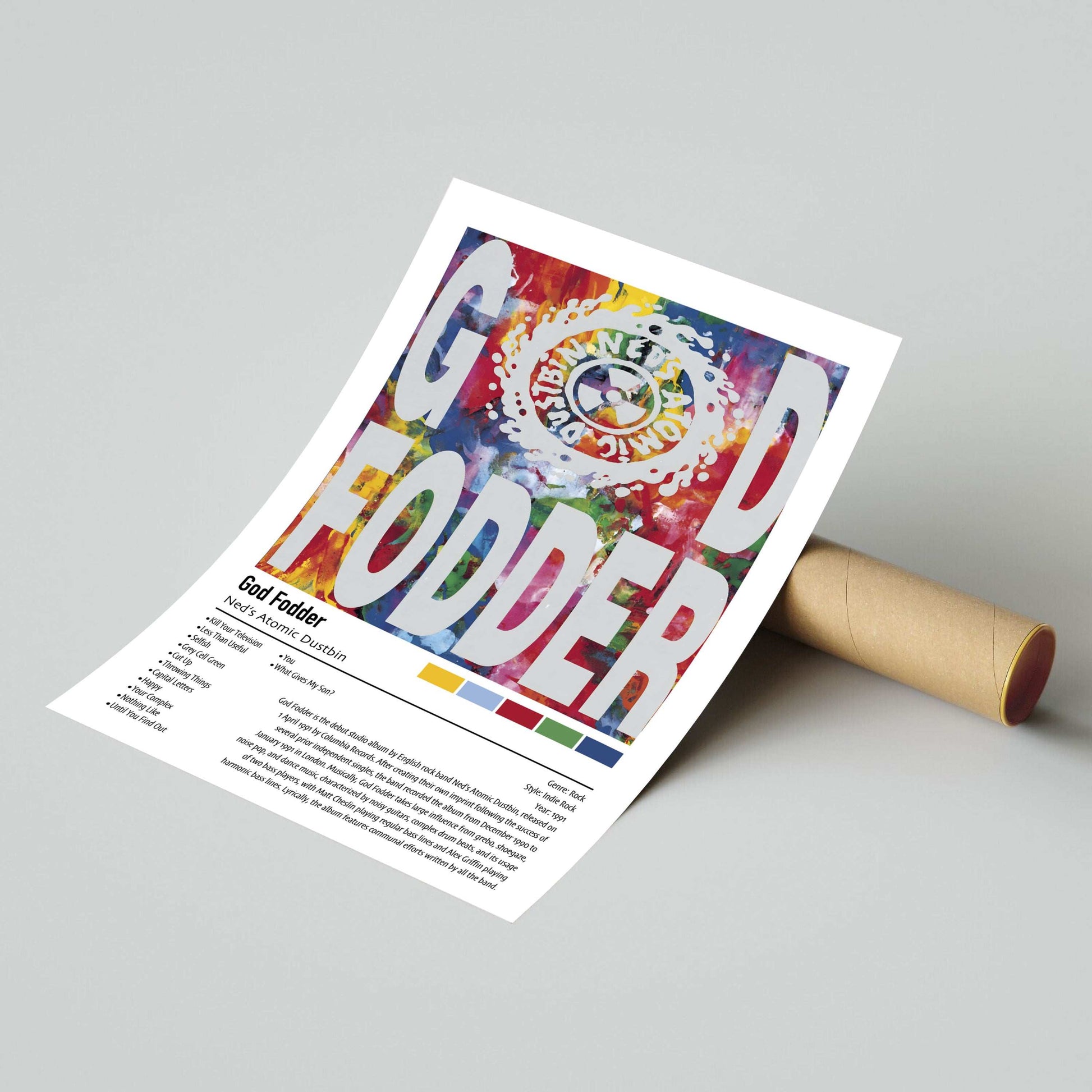 Ned's Atomic Dustbin | God Fodder | Custom Album Cover Poster Print