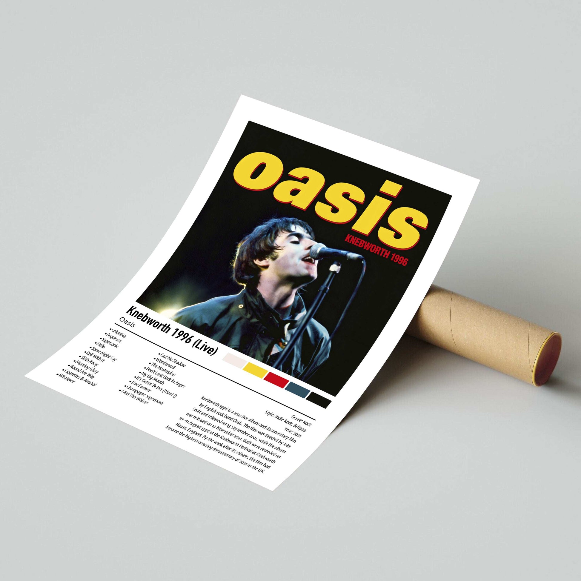Oasis | Knebworth 1996 (Live) | Custom Album Cover Poster Print
