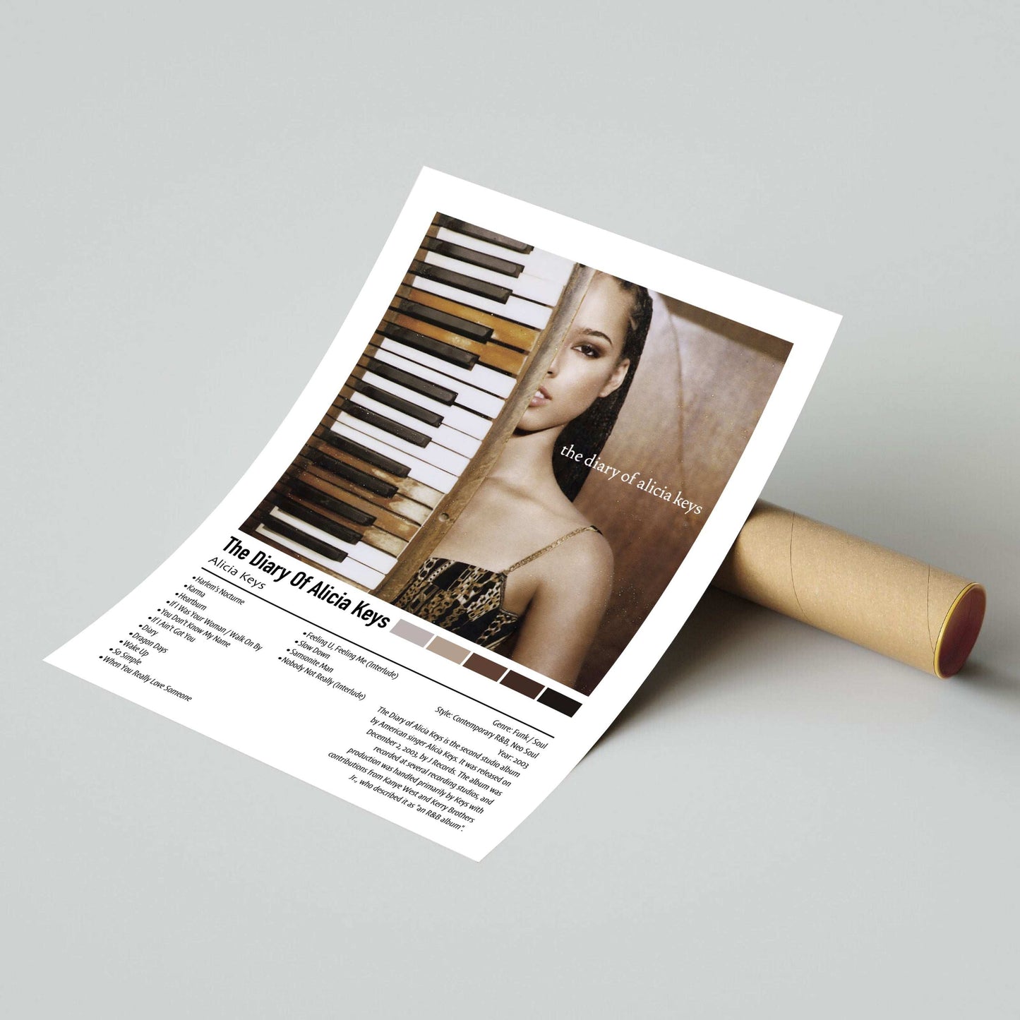 Alicia Keys | The Diary Of Alicia Keys | Custom Album Cover Poster Print