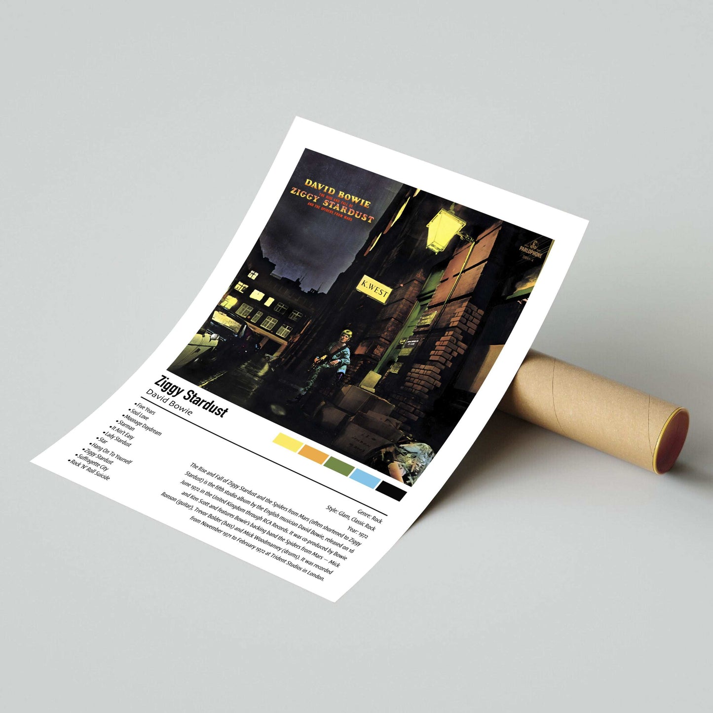David Bowie | Ziggy Stardust | Custom Album Cover Poster Print