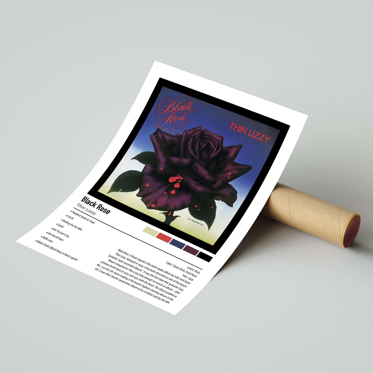 Thin Lizzy | Black Rose | Custom Album Cover Poster Print