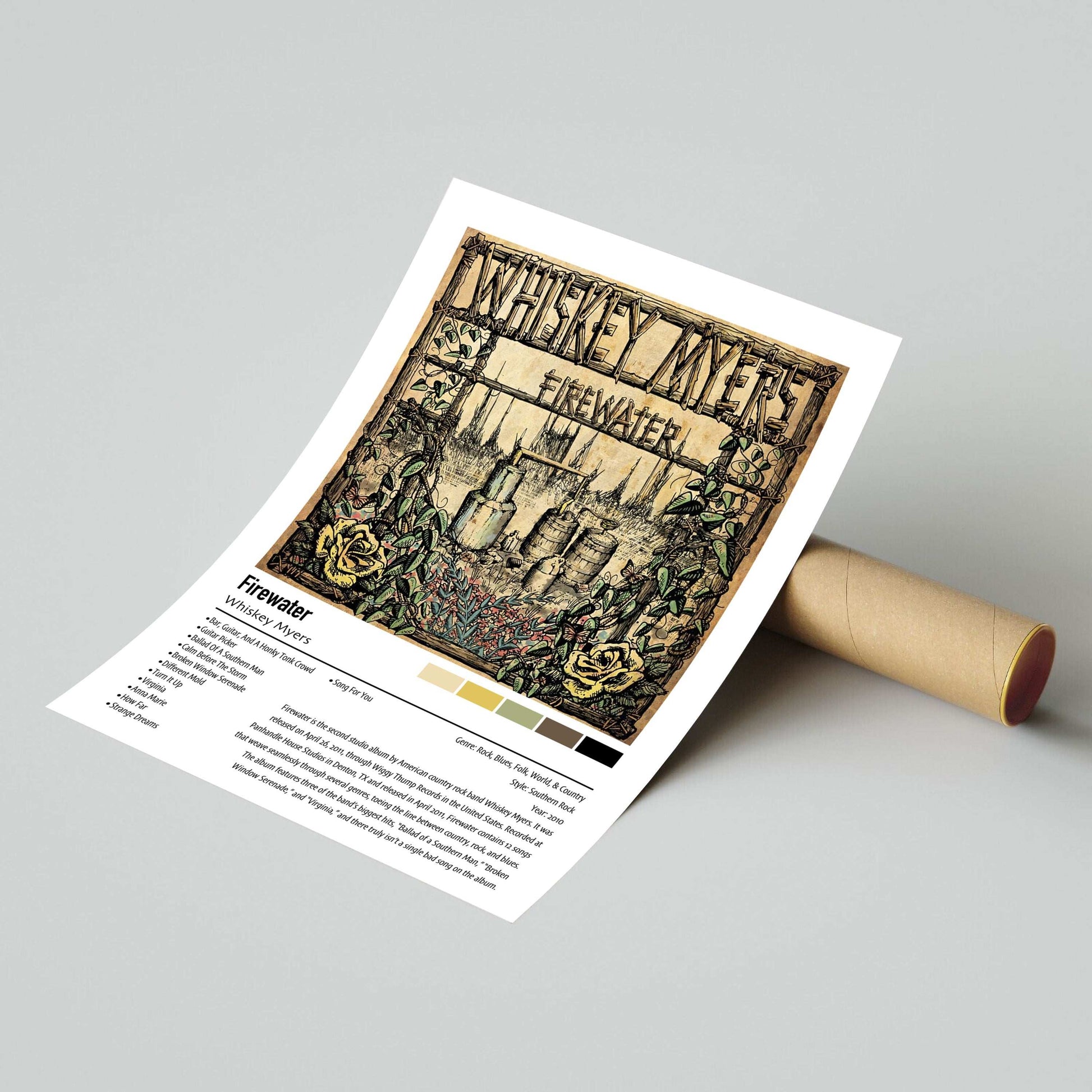 Whiskey Myers | Firewater | Custom Album Cover Poster Print