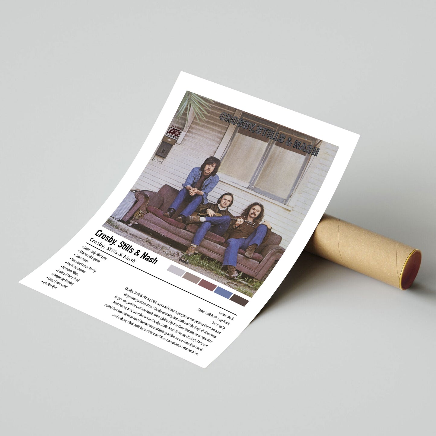 Crosby, Stills & Nash | Crosby, Stills & Nash | Custom Album Cover Poster Print