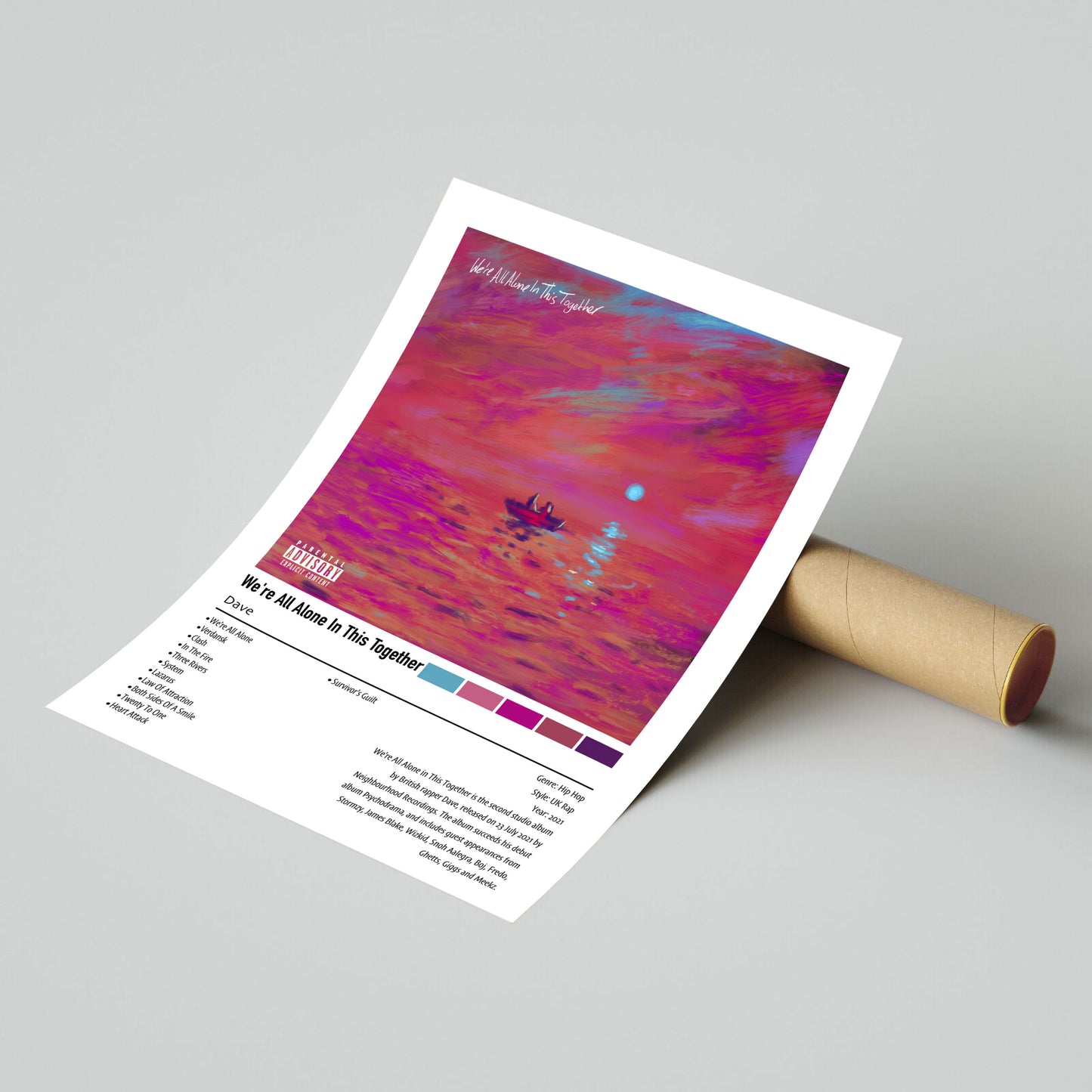 Dave | We're All Alone In This Together | Custom Album Cover Poster Print