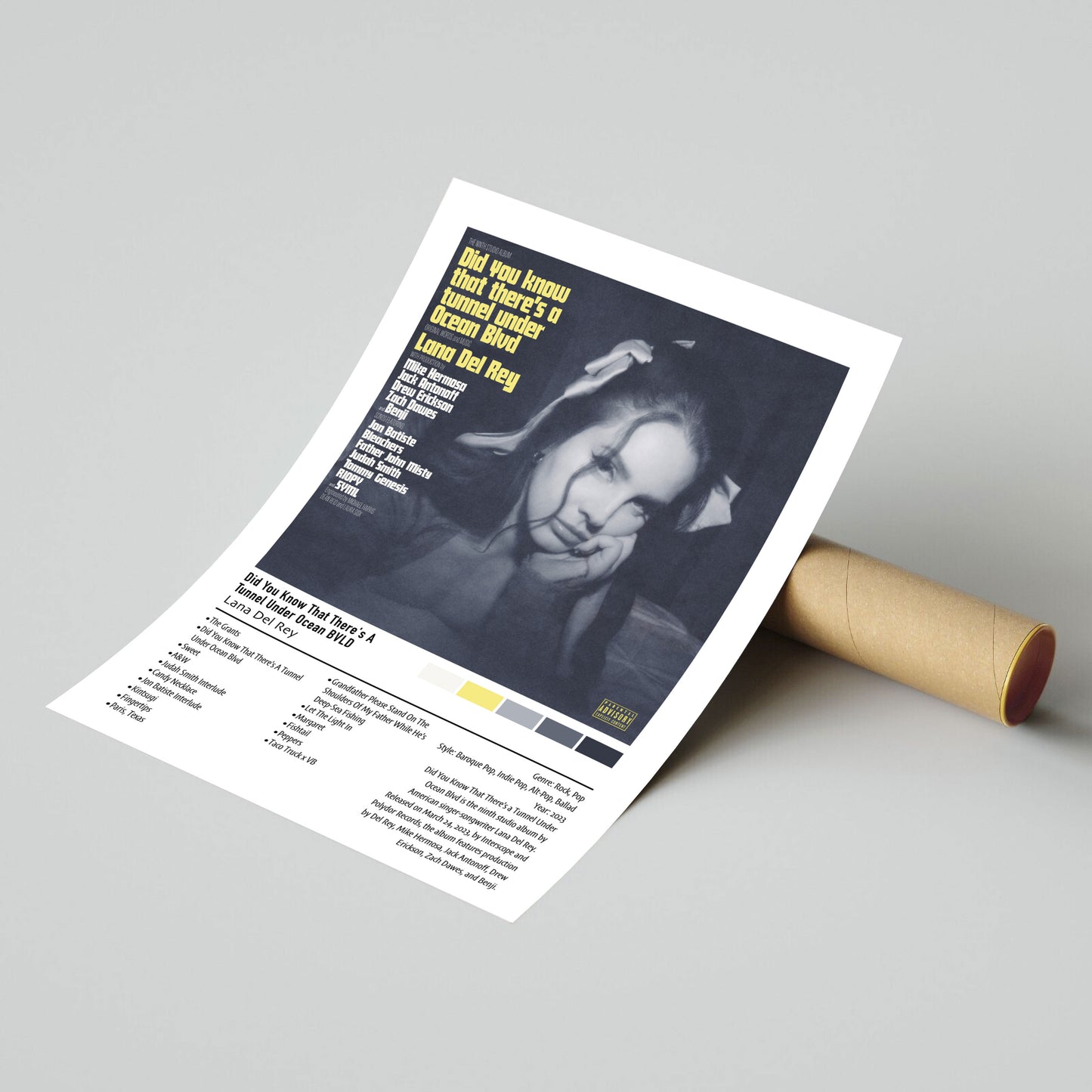 Lana Del Rey | Did You Know That There's A Tunnel Under Ocean BVLD | Custom Album Cover Poster Print