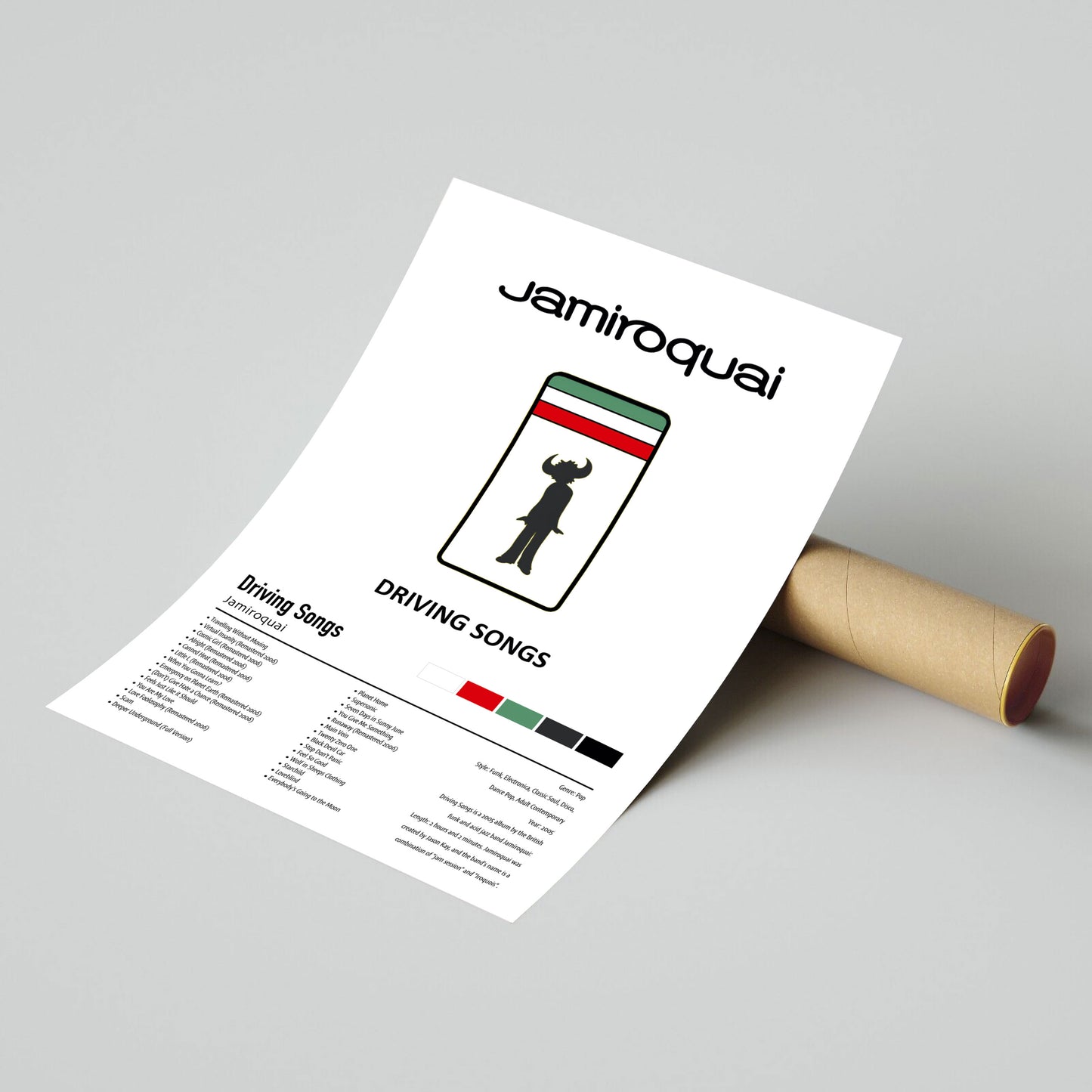 Jamiroquai | Driving Songs | Custom Album Cover Poster Print