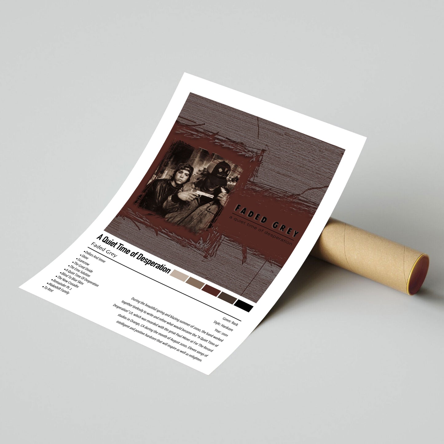 Faded Grey | A Quiet Time of Desperation | Custom Album Cover Poster Print