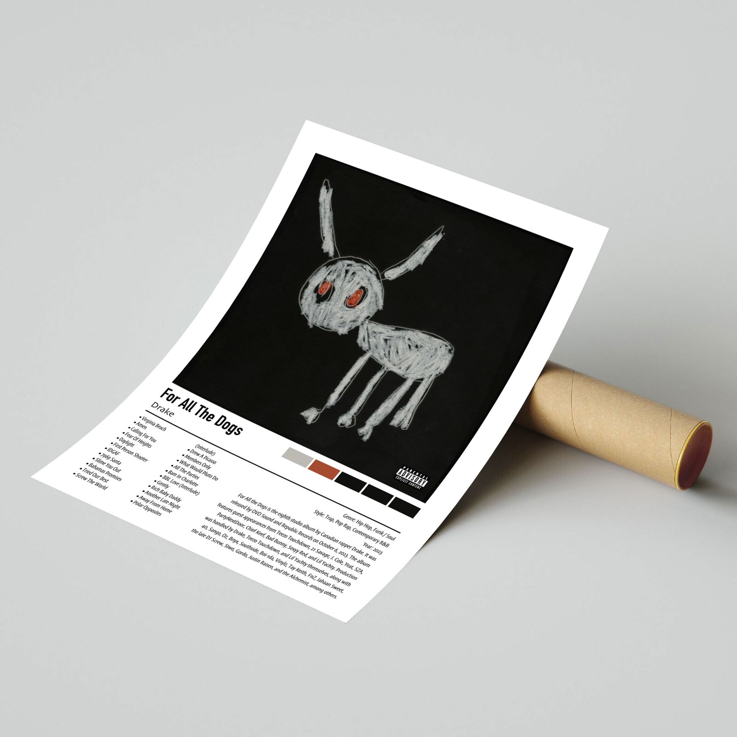 Drake | For All The Dogs | Custom Album Cover Poster Print
