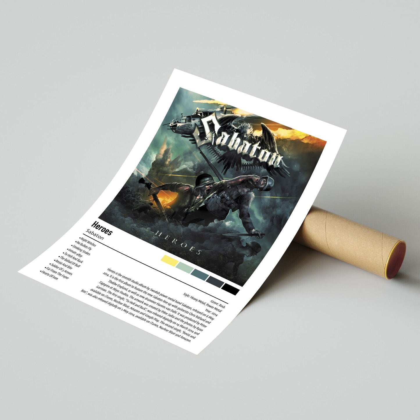 Sabaton | Heroes | Custom Album Cover Poster Print