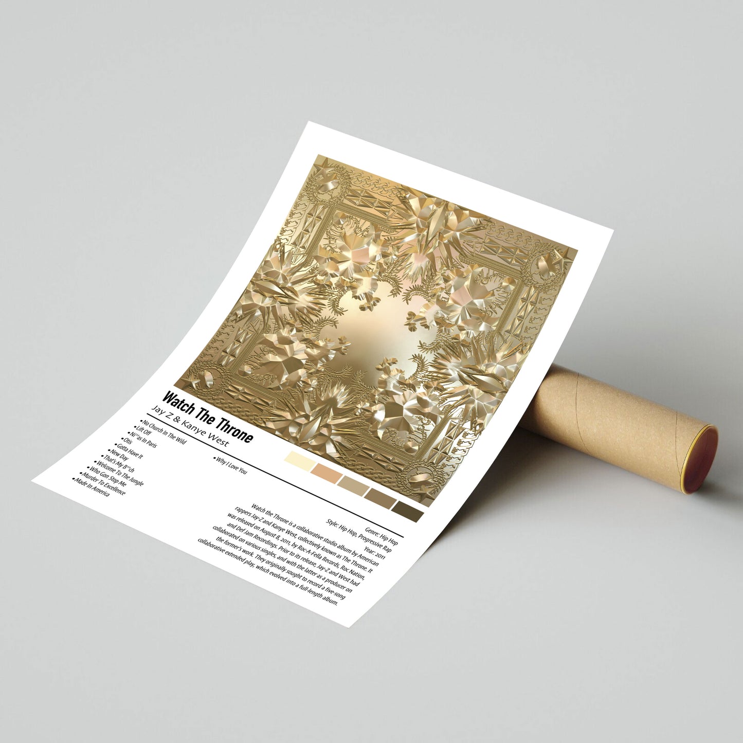 Jay Z & Kanye West | Watch The Throne | Custom Album Cover Poster Print