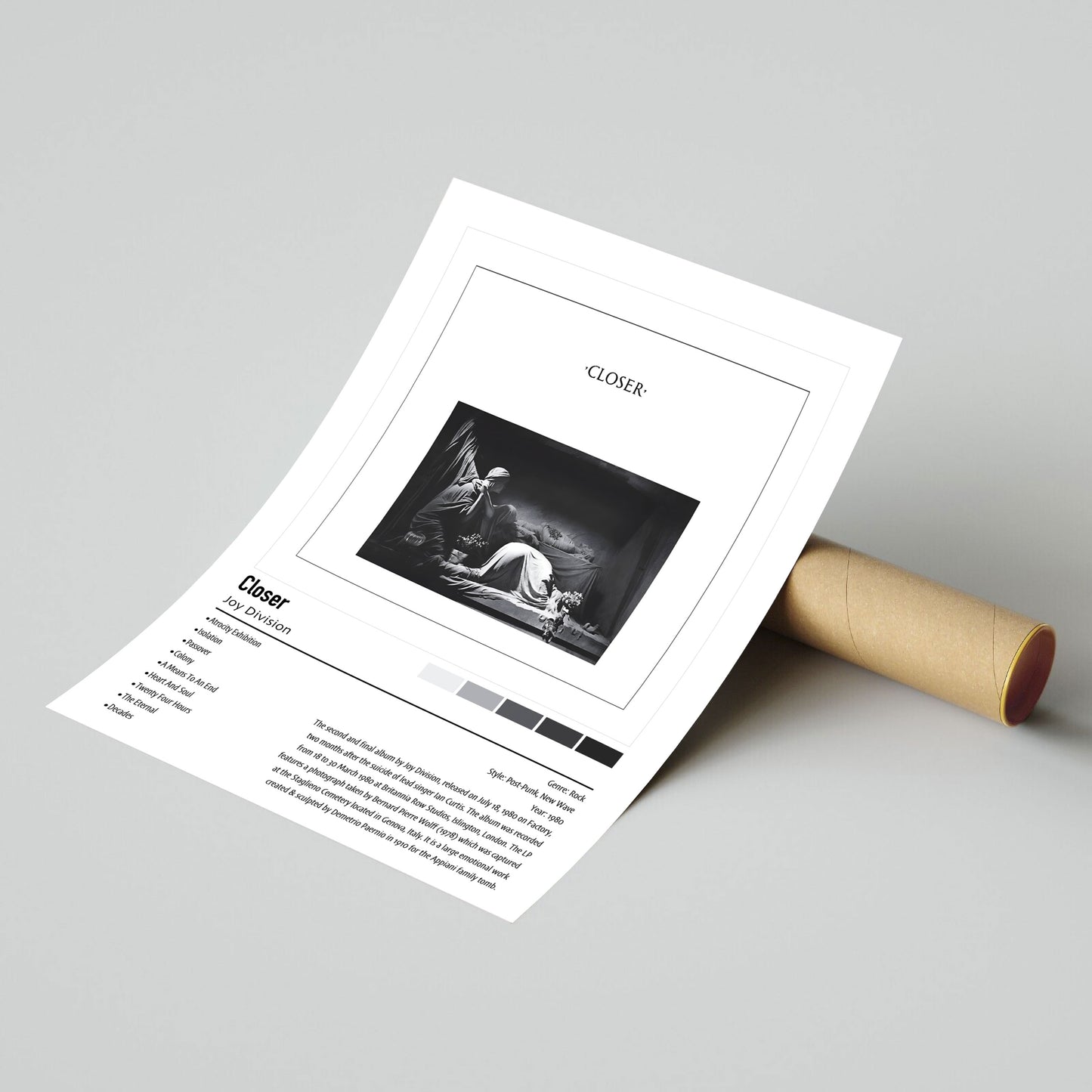 Joy Division | Closer | Custom Album Cover Poster Print