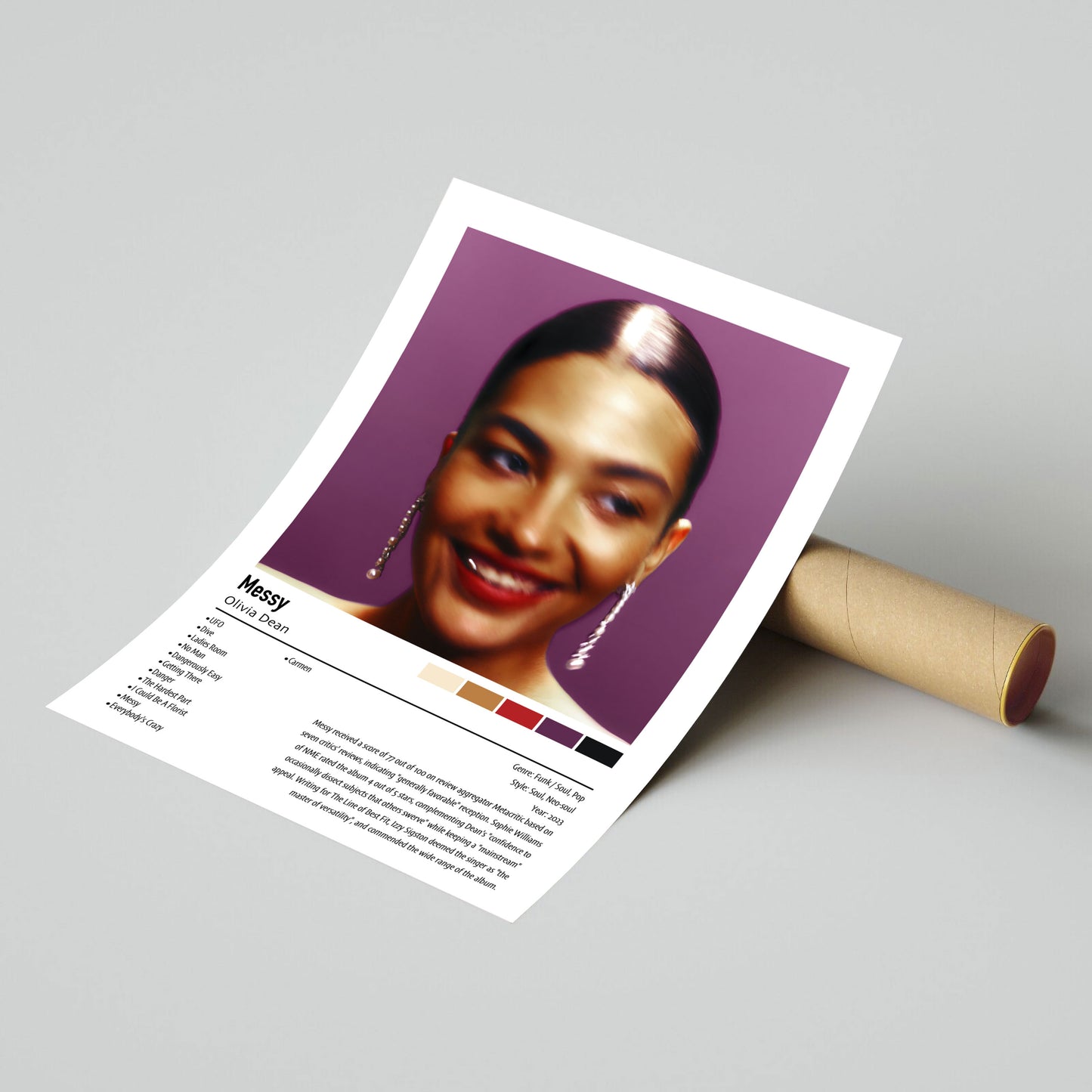 Olivia Dean | Messy | Custom Album Cover Poster Print
