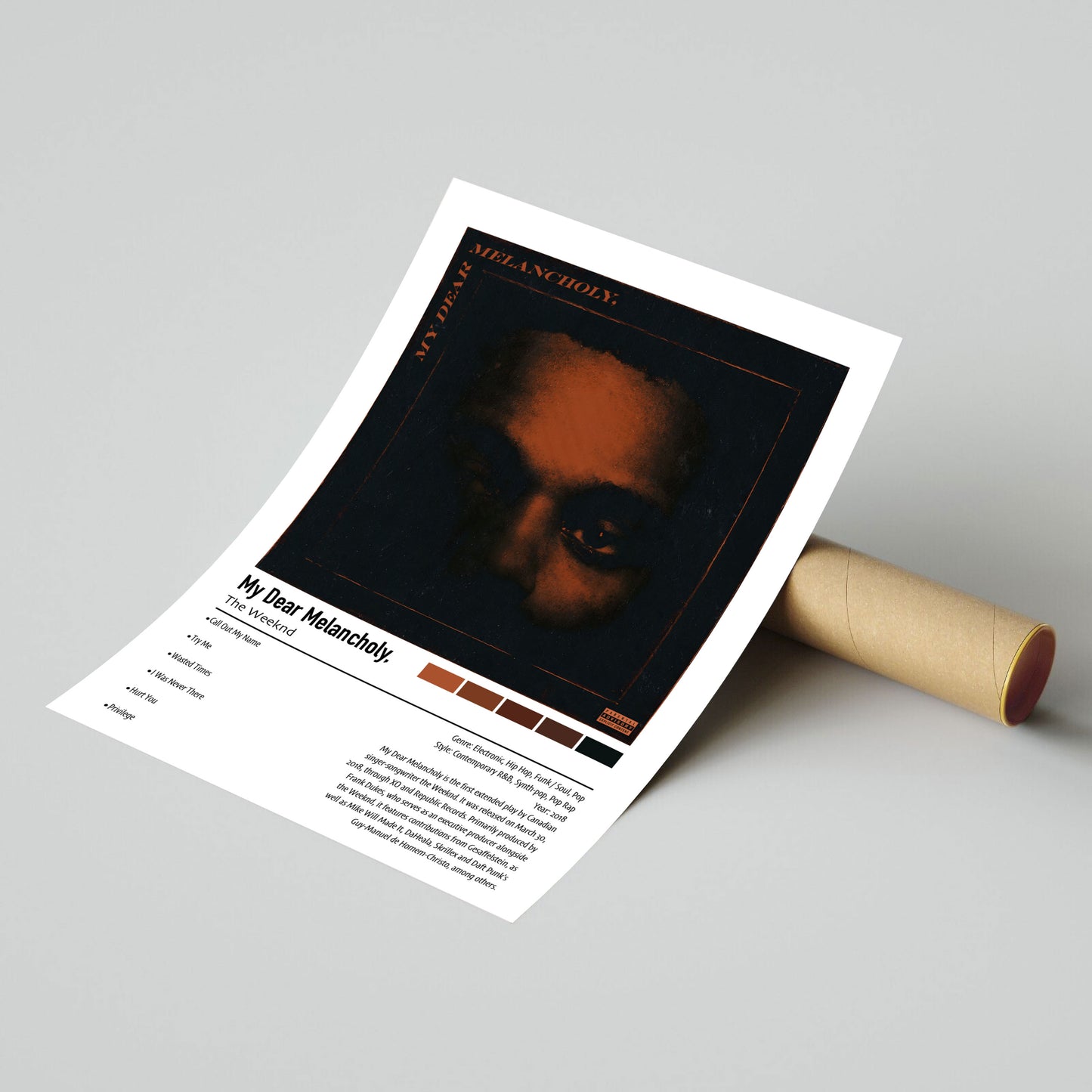The Weeknd | My Dear Melancholy, | Custom Album Cover Poster Print