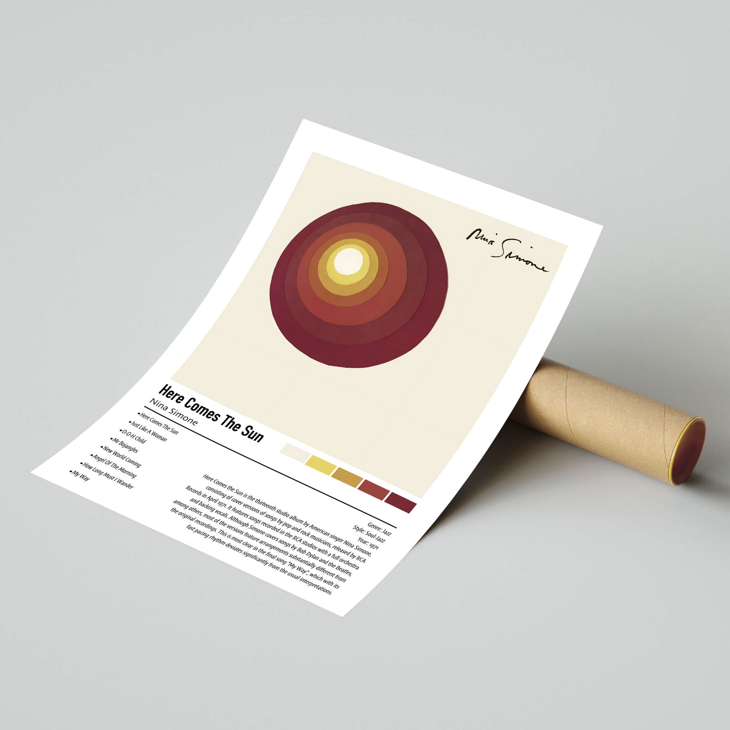 Nina Simone | Here Comes The Sun | Custom Album Cover Poster Print